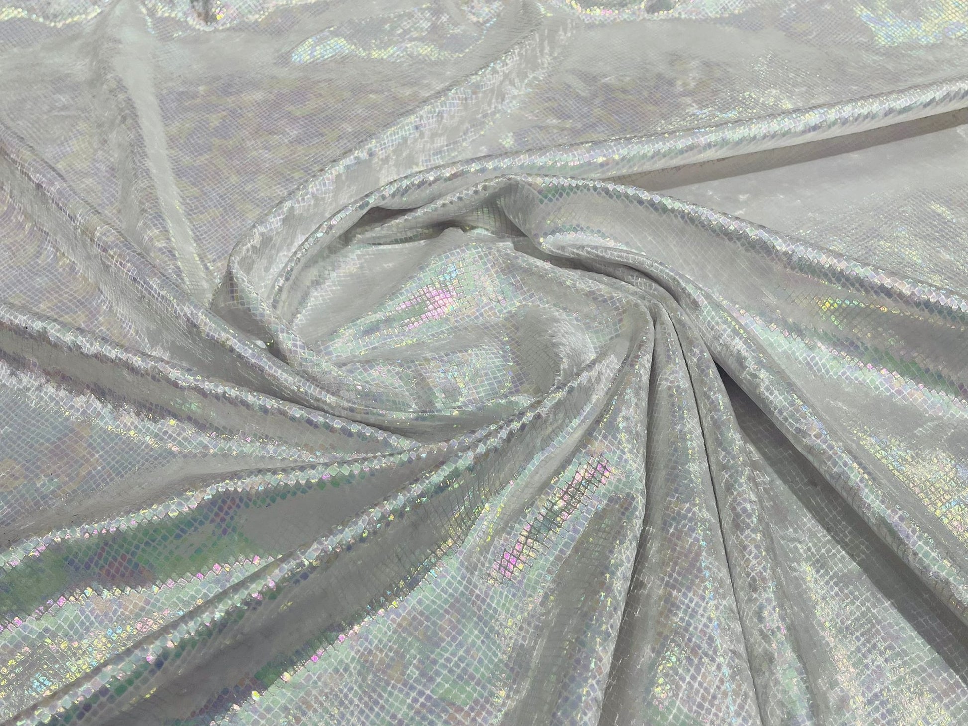 Foil Snake Stretch Velvet 58" Wide| New Creations Fabric & Foam Inc. - New Creations Fabric & Foam Inc