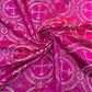 Fuchsia/Silver - Rectangular Metallic Cross Brocade Jacquard Satin Tablecloth Overlay/Religious Brocade/Liturgical Fabric/Church. - New Creations Fabric & Foam Inc