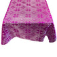 Fuchsia/Silver - Rectangular Metallic Cross Brocade Jacquard Satin Tablecloth Overlay/Religious Brocade/Liturgical Fabric/Church. - New Creations Fabric & Foam Inc