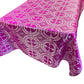 Fuchsia/Silver - SQUARE METALLIC CROSS JACQUARD SATIN - New Creations Fabric & Foam Inc