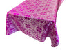 Fuchsia/Silver - SQUARE METALLIC CROSS JACQUARD SATIN - New Creations Fabric & Foam Inc