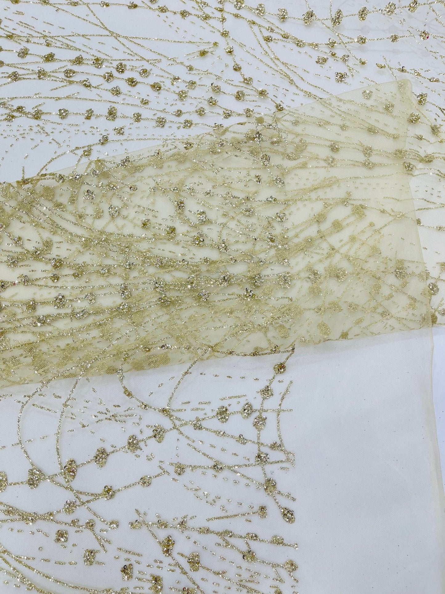Galaxy Glitter Design On A Mesh Lace 54" Wide| New Creations Fabric & Foam Inc. - New Creations Fabric & Foam Inc