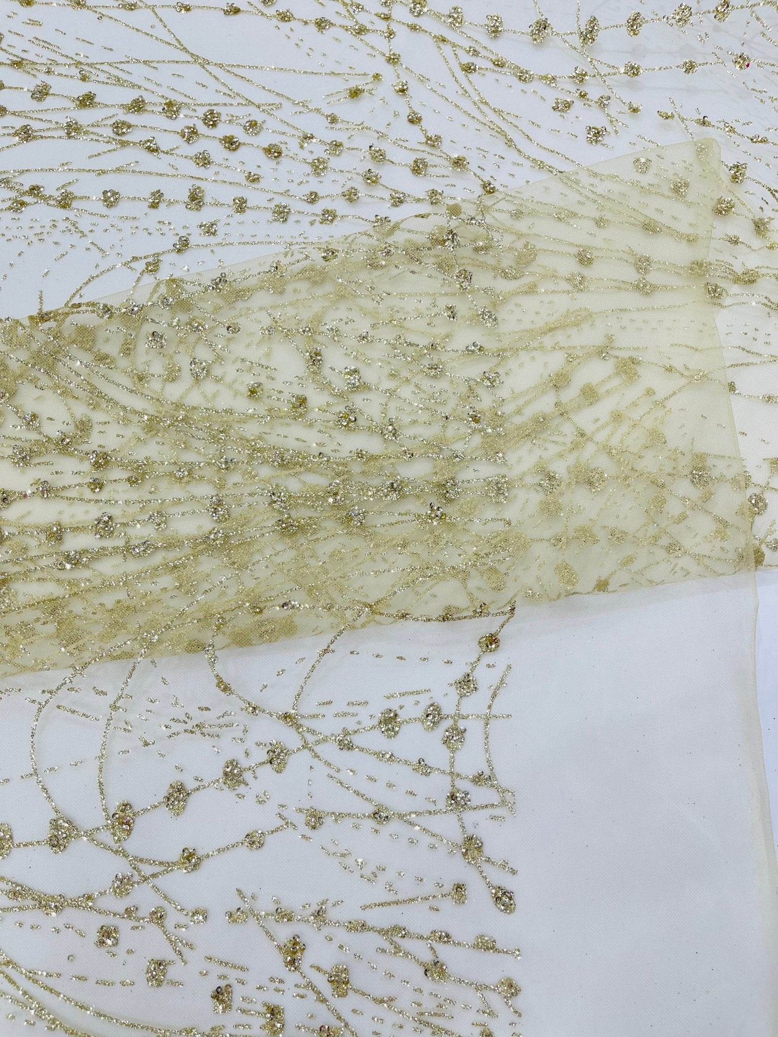 Galaxy Glitter Design On A Mesh Lace 54" Wide| New Creations Fabric & Foam Inc. - New Creations Fabric & Foam Inc