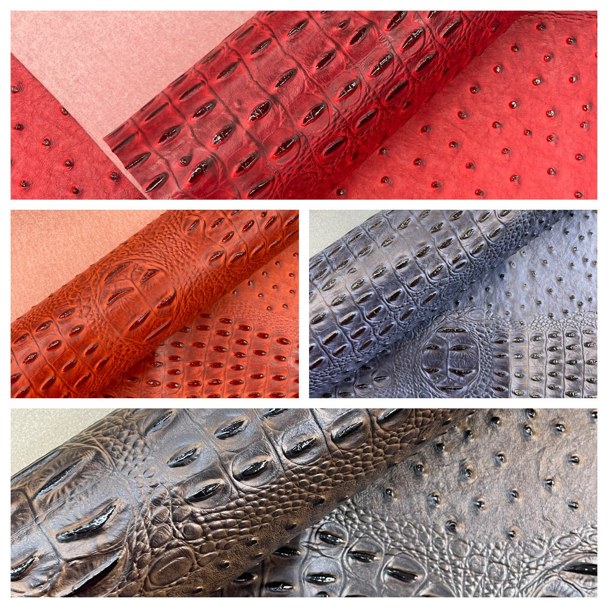 Gator Ostrich Embossed Vinyl Fabric| New Creations Fabric & Foam Inc. - New Creations Fabric & Foam Inc