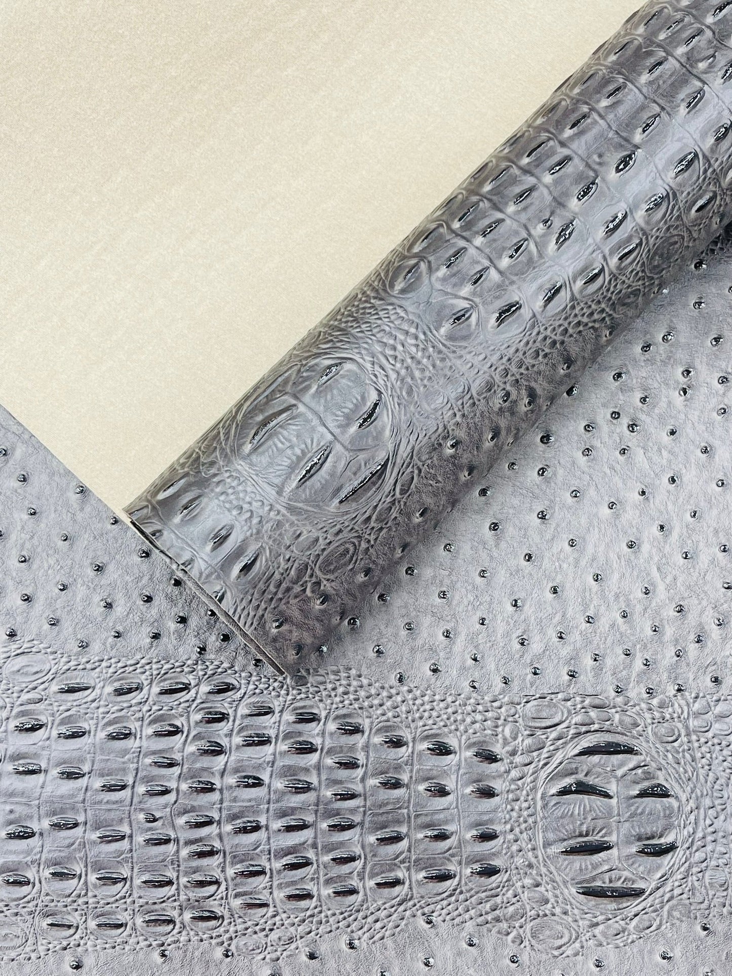 Gator Ostrich Embossed Vinyl Fabric| New Creations Fabric & Foam Inc. - New Creations Fabric & Foam Inc