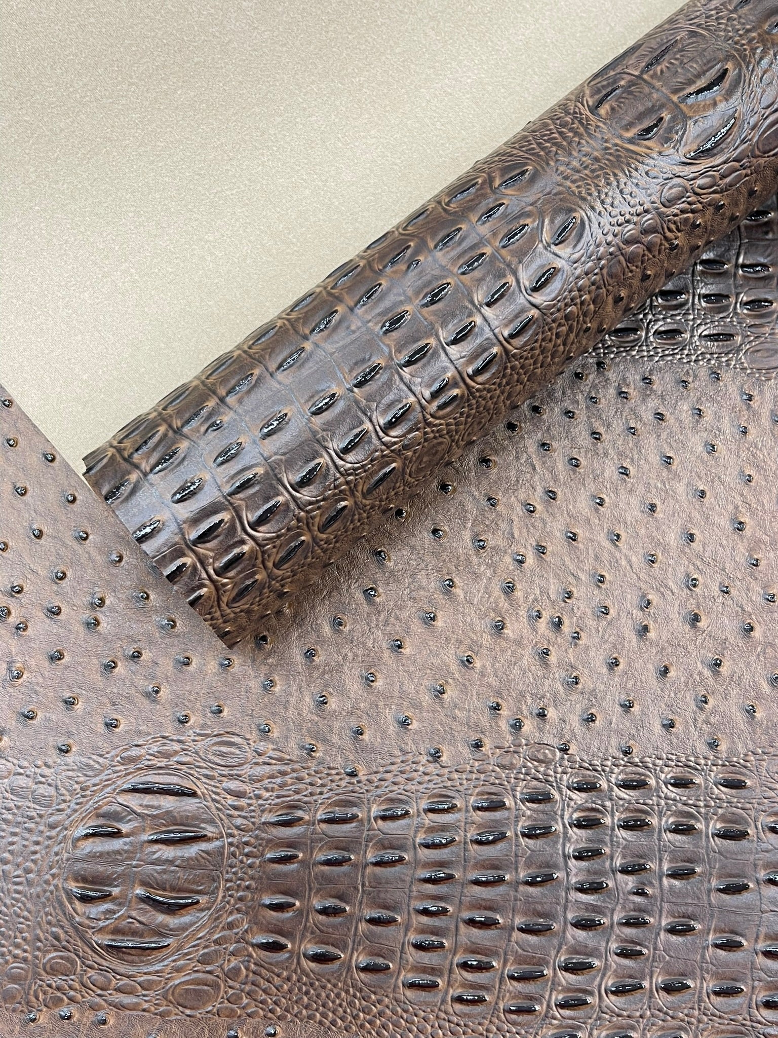 Gator Ostrich Embossed Vinyl Fabric| New Creations Fabric & Foam Inc. - New Creations Fabric & Foam Inc