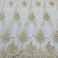 Geometric Damask Glitter Design On A Mesh Lace 54” Wide| New Creations Fabric & Foam Inc. - New Creations Fabric & Foam Inc