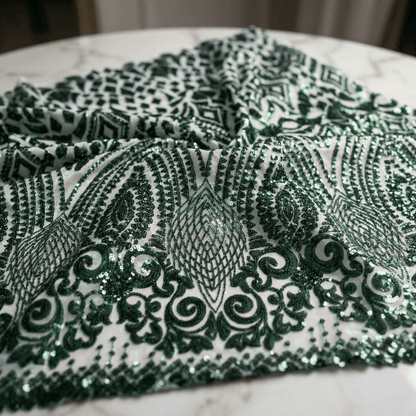 Geometric Diamond Sequin Stretch Mesh Fabric by the Yard 54” Wide – Iridescent 4 Way Stretch Sequin Fabric for Prom Dresses, Gowns & Costumes - New Creations Fabric & Foam Inc