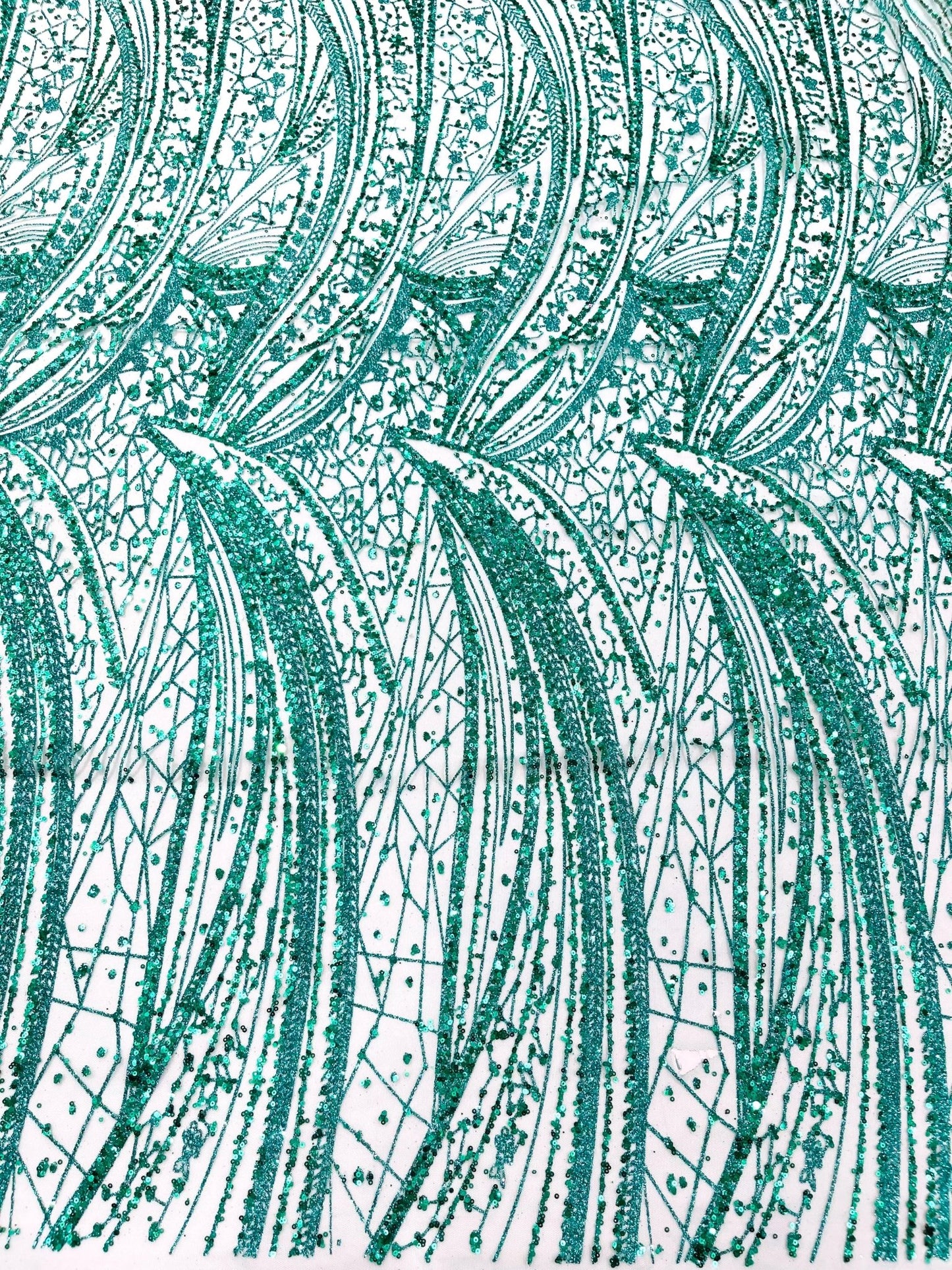 Geometric Fashion Glitter Design On A Mesh Lace Fabric| 58" Wide| Prom Dresses. - New Creations Fabric & Foam Inc