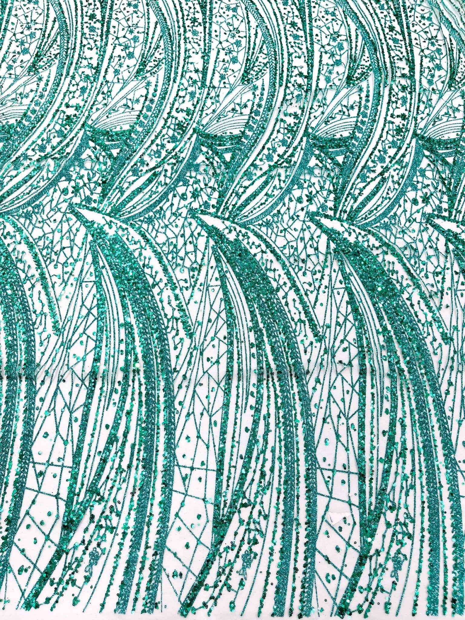 Geometric Fashion Glitter Design On A Mesh Lace Fabric| 58" Wide| Prom Dresses. - New Creations Fabric & Foam Inc