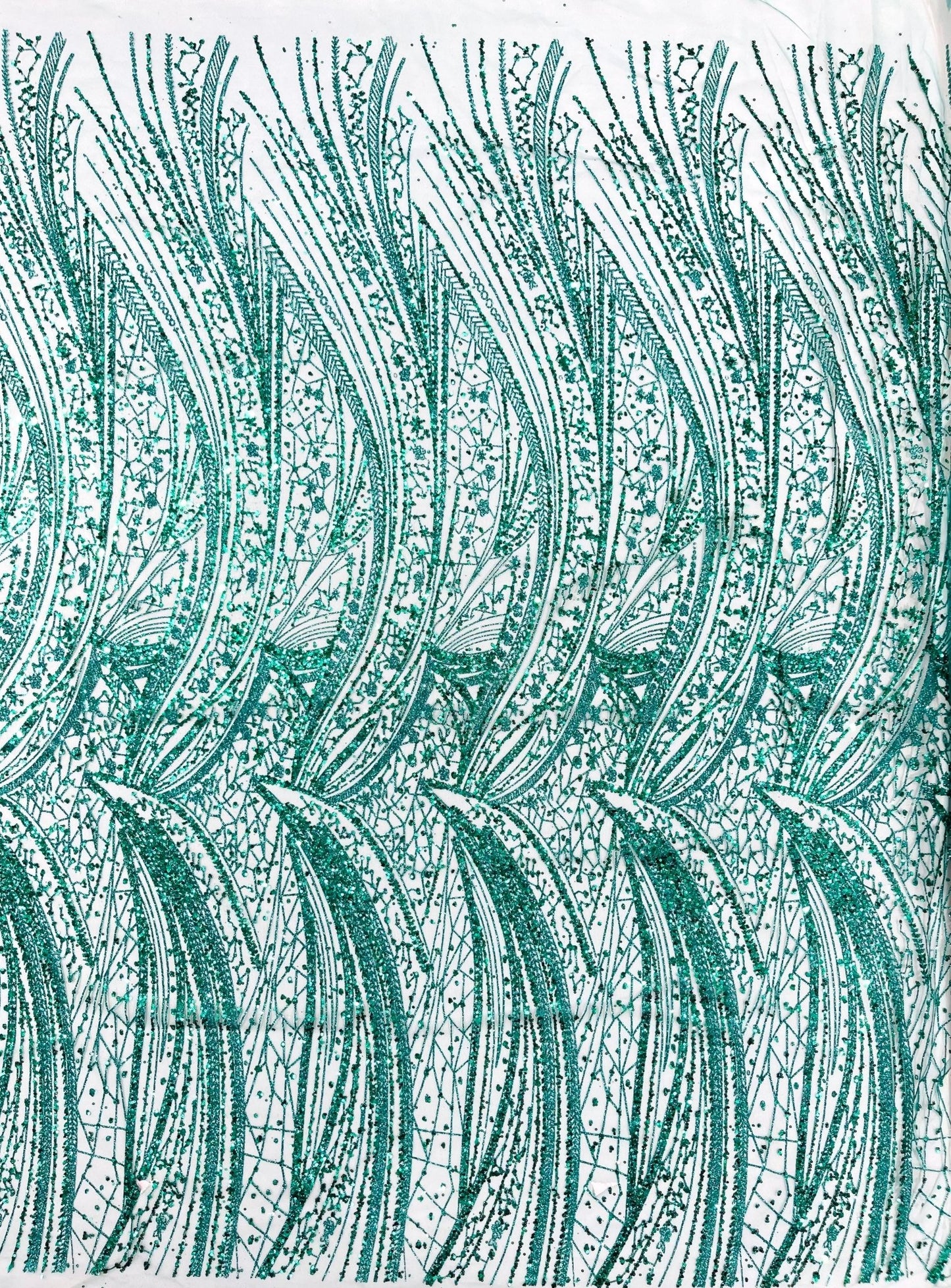 Geometric Fashion Glitter Design On A Mesh Lace Fabric| 58" Wide| Prom Dresses. - New Creations Fabric & Foam Inc