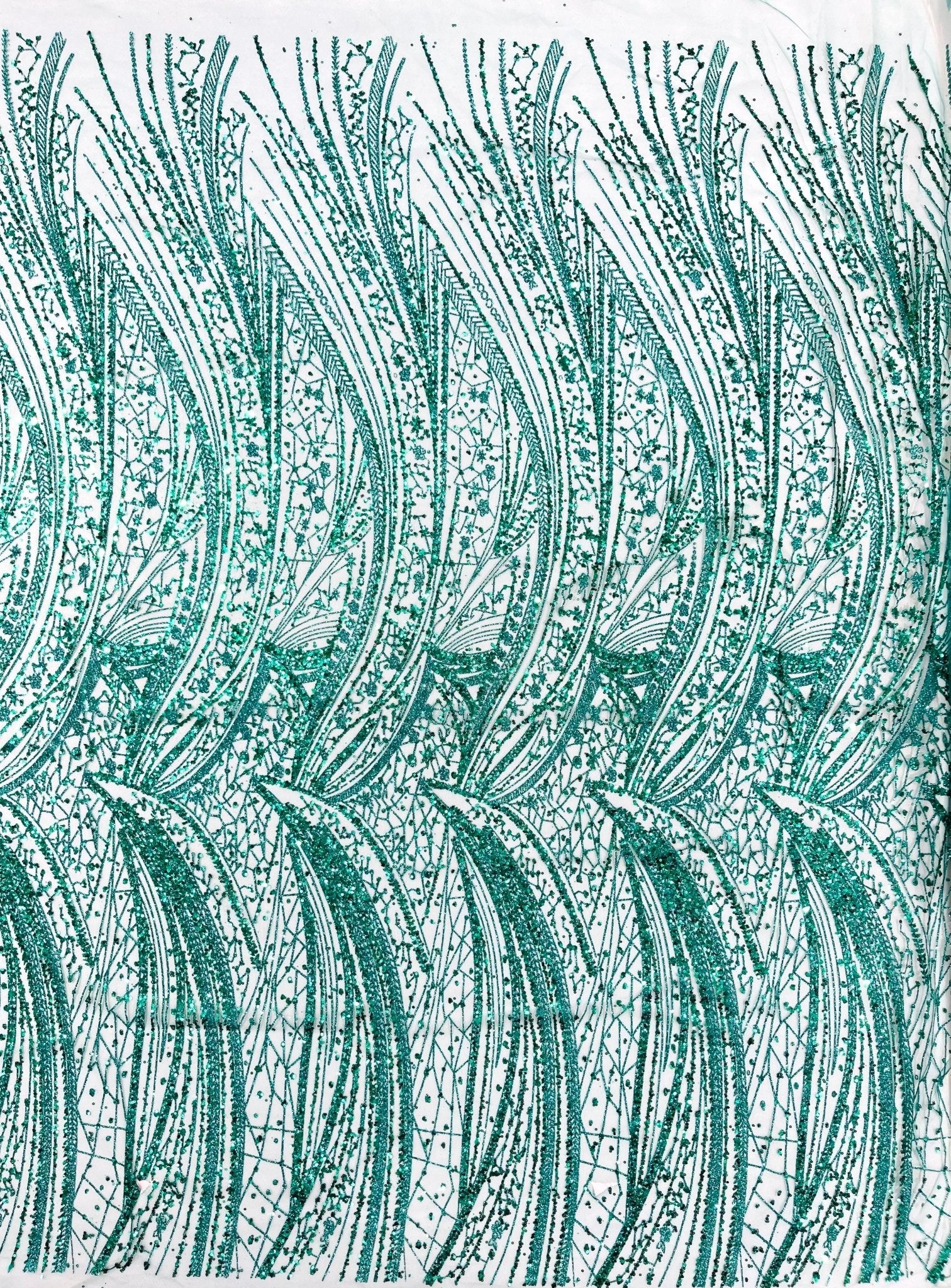 Geometric Fashion Glitter Design On A Mesh Lace Fabric| 58" Wide| Prom Dresses. - New Creations Fabric & Foam Inc
