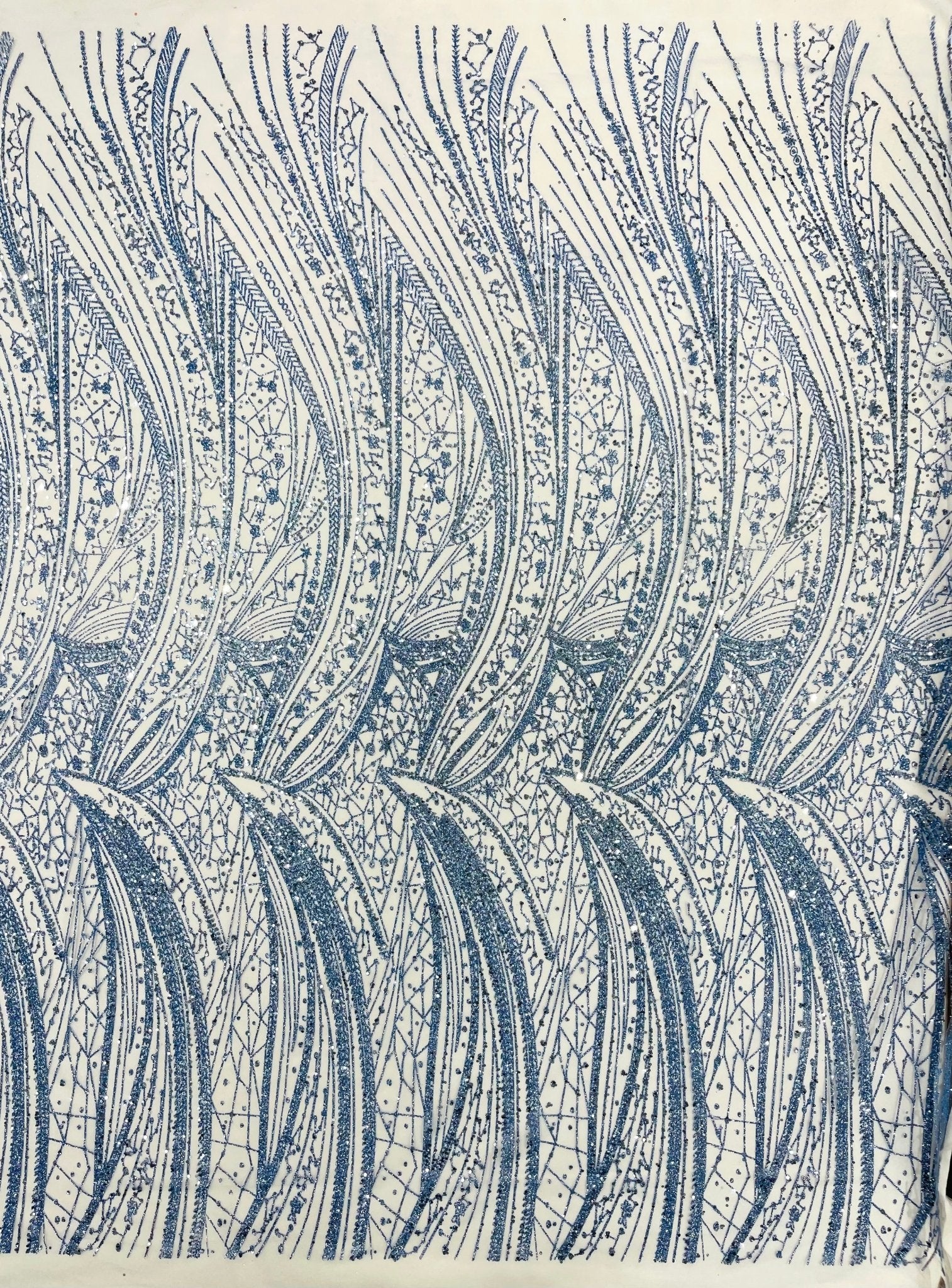 Geometric Fashion Glitter Design On A Mesh Lace Fabric| 58" Wide| Prom Dresses. - New Creations Fabric & Foam Inc