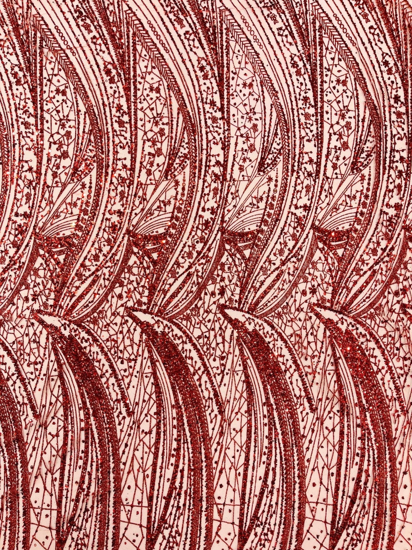 Geometric Fashion Glitter Design On A Mesh Lace Fabric| 58" Wide| Prom Dresses. - New Creations Fabric & Foam Inc