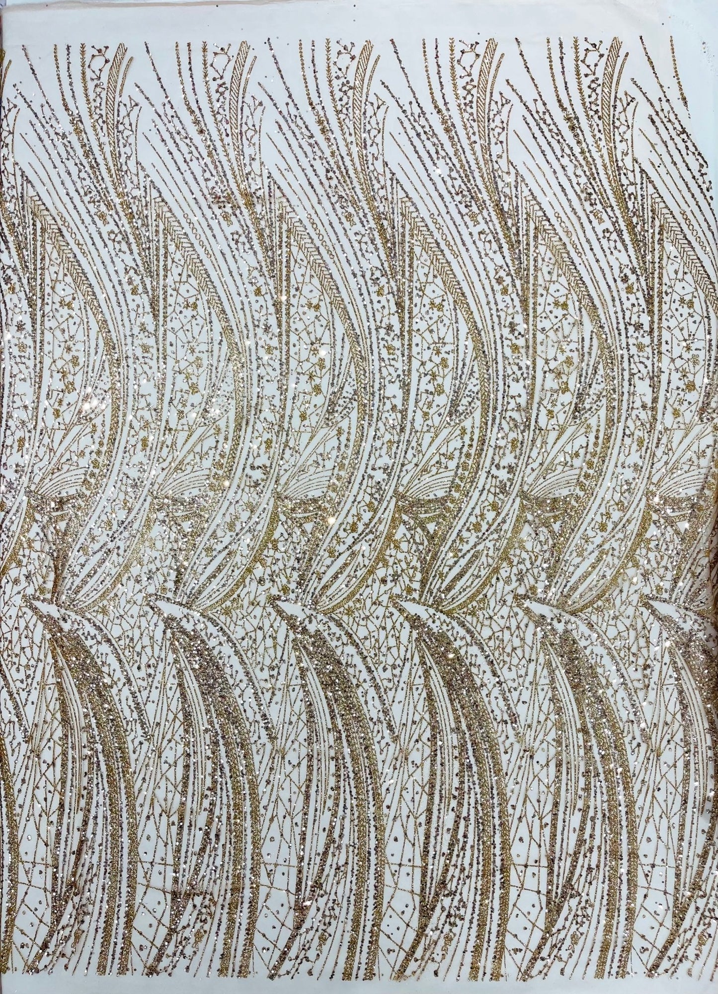 Geometric Fashion Glitter Design On A Mesh Lace Fabric| 58" Wide| Prom Dresses. - New Creations Fabric & Foam Inc