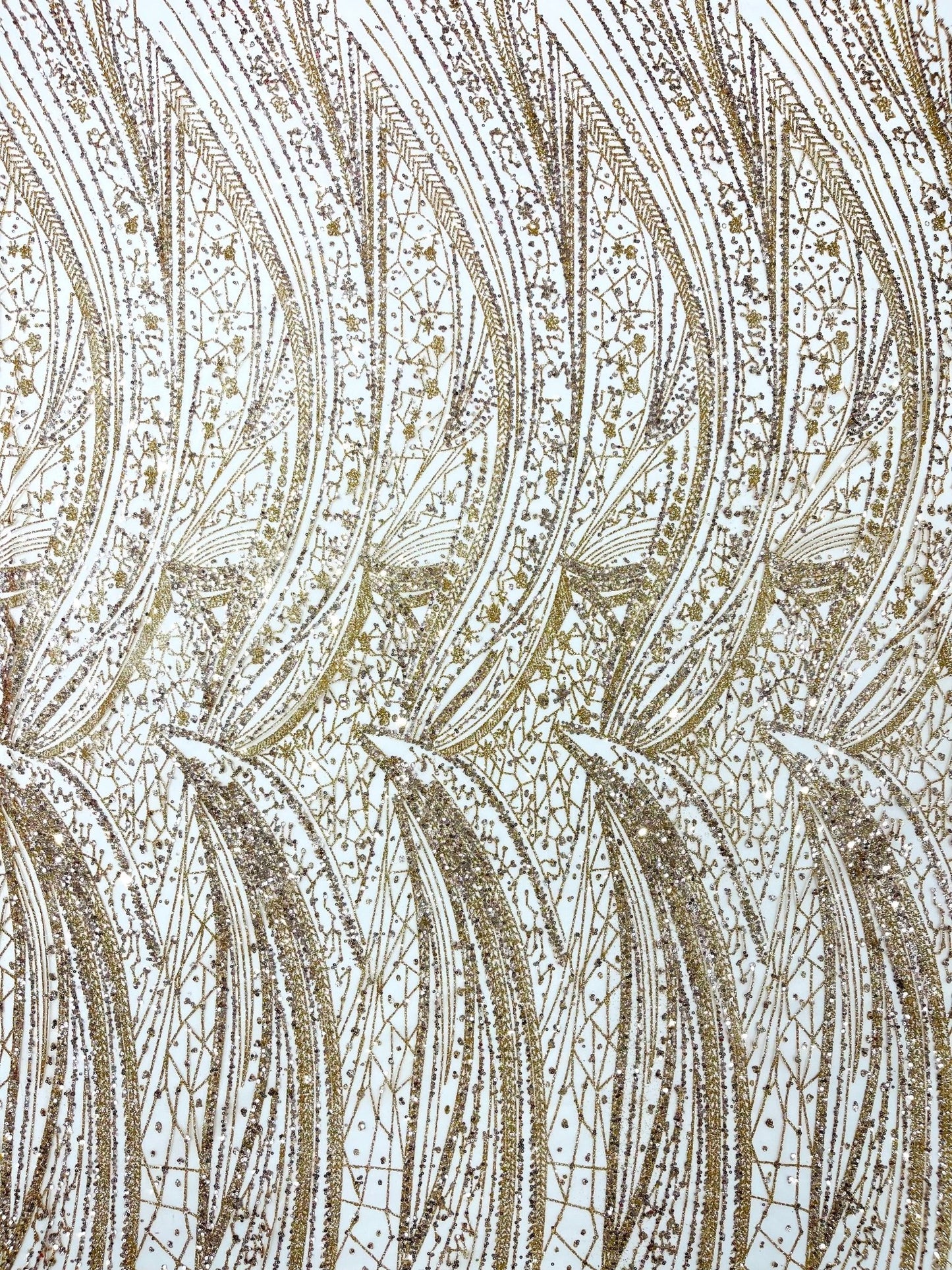 Geometric Fashion Glitter Design On A Mesh Lace Fabric| 58" Wide| Prom Dresses. - New Creations Fabric & Foam Inc