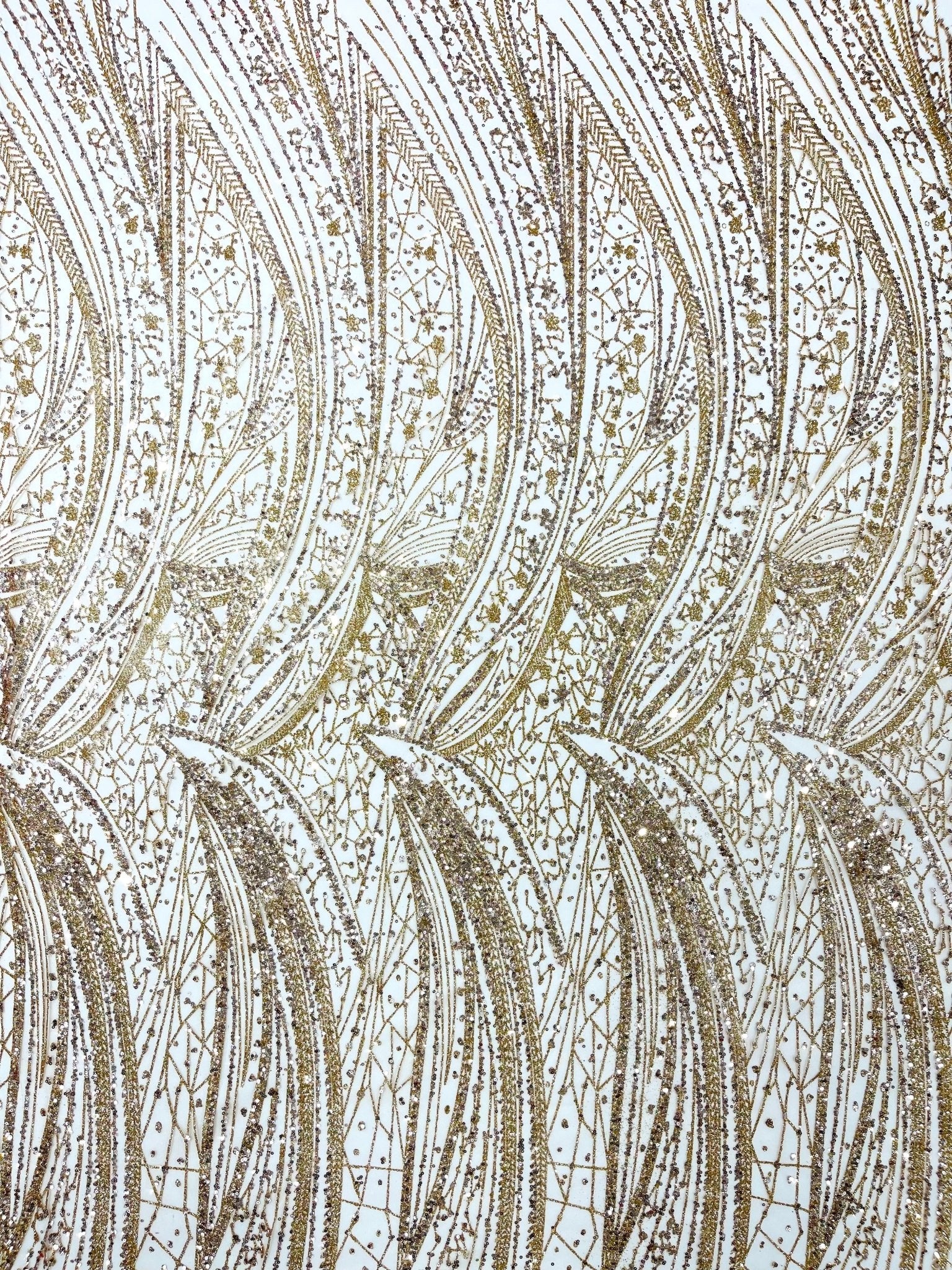 Geometric Fashion Glitter Design On A Mesh Lace Fabric| 58" Wide| Prom Dresses. - New Creations Fabric & Foam Inc