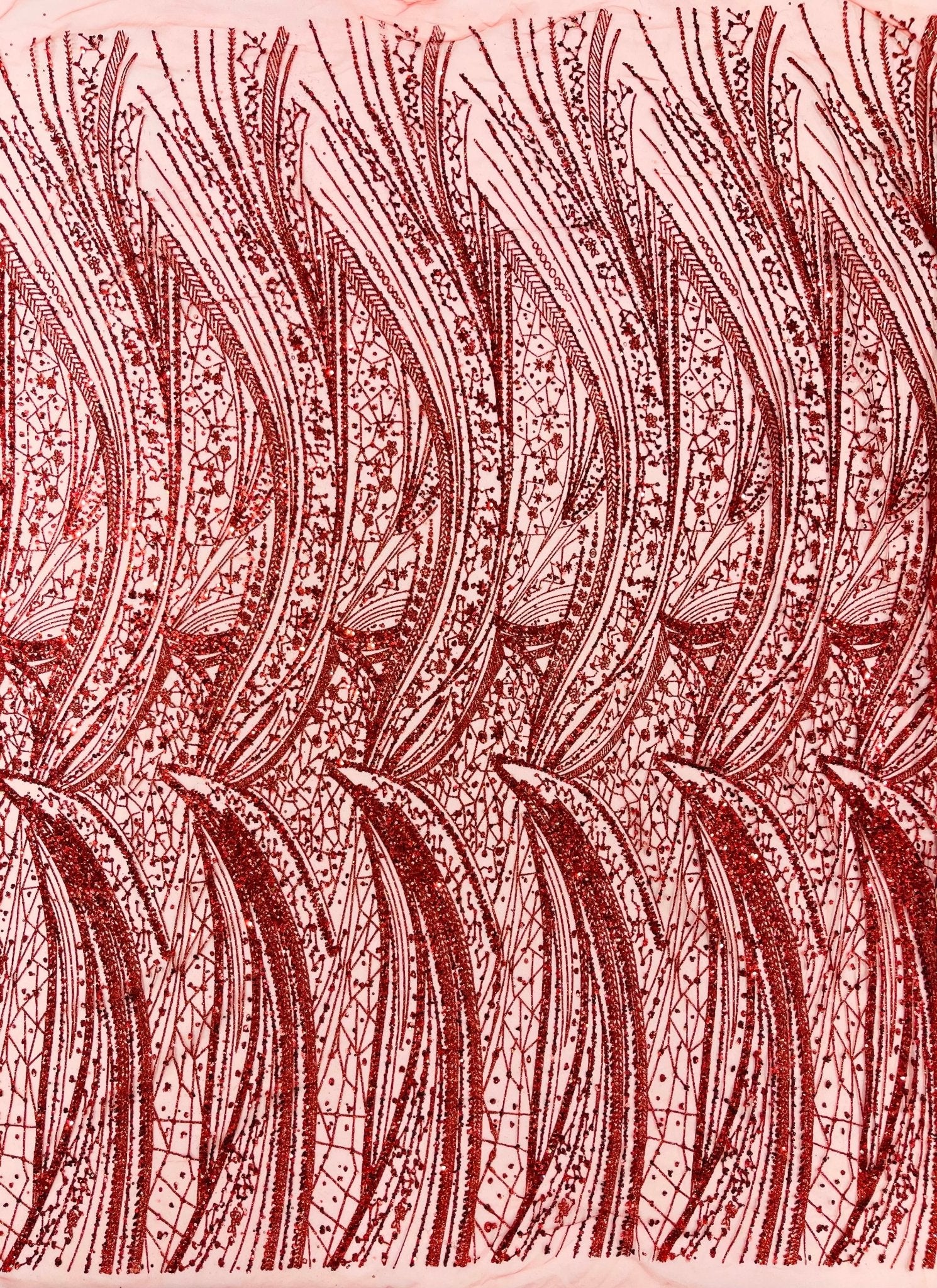 Geometric Fashion Glitter Design On A Mesh Lace Fabric| 58" Wide| Prom Dresses. - New Creations Fabric & Foam Inc