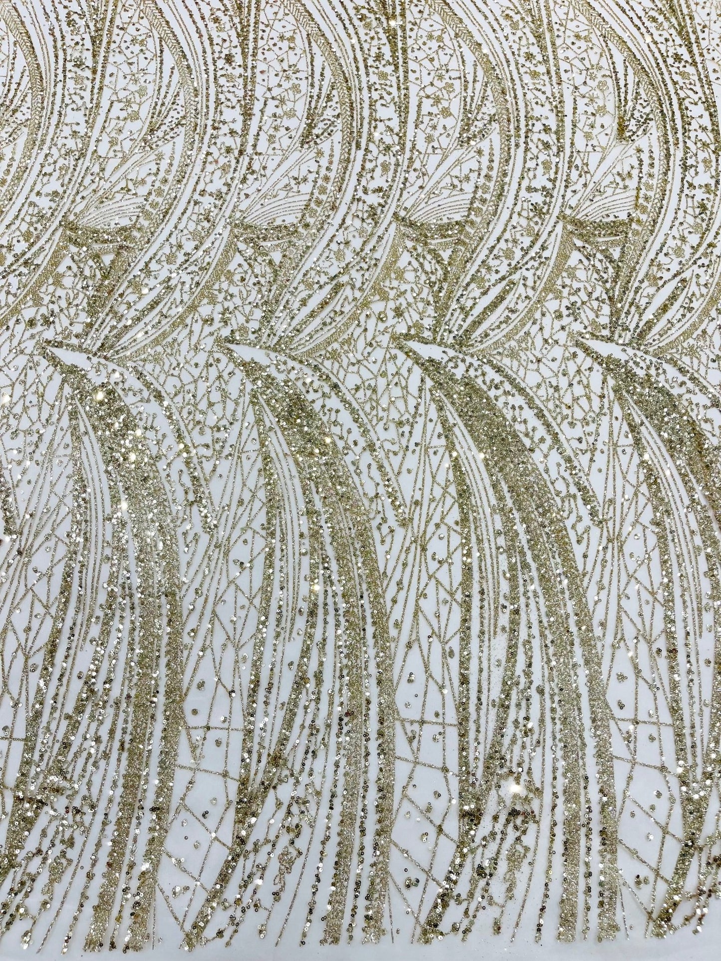 Geometric Fashion Glitter Design On A Mesh Lace Fabric| 58" Wide| Prom Dresses. - New Creations Fabric & Foam Inc