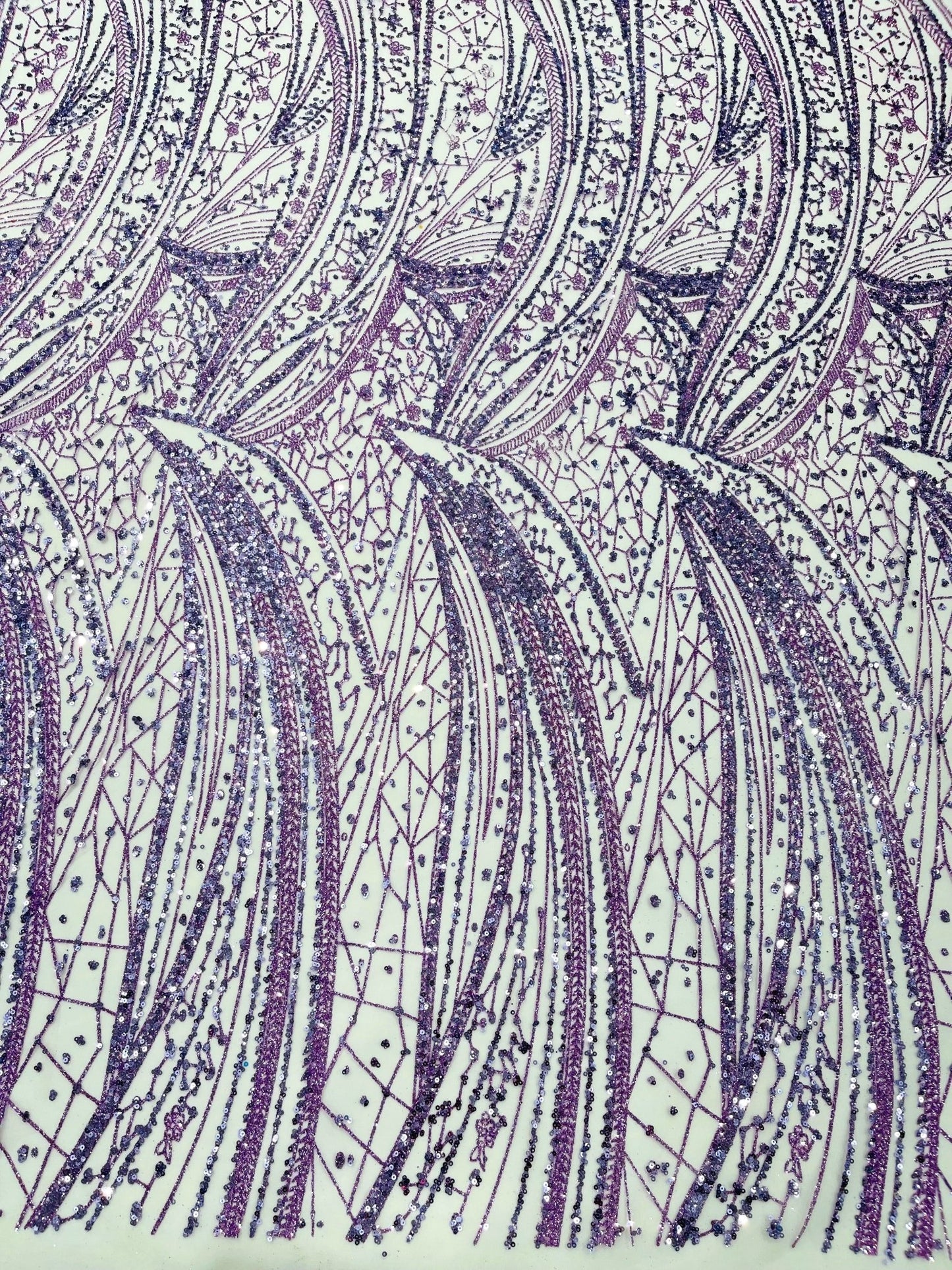 Geometric Fashion Glitter Design On A Mesh Lace Fabric| 58" Wide| Prom Dresses. - New Creations Fabric & Foam Inc