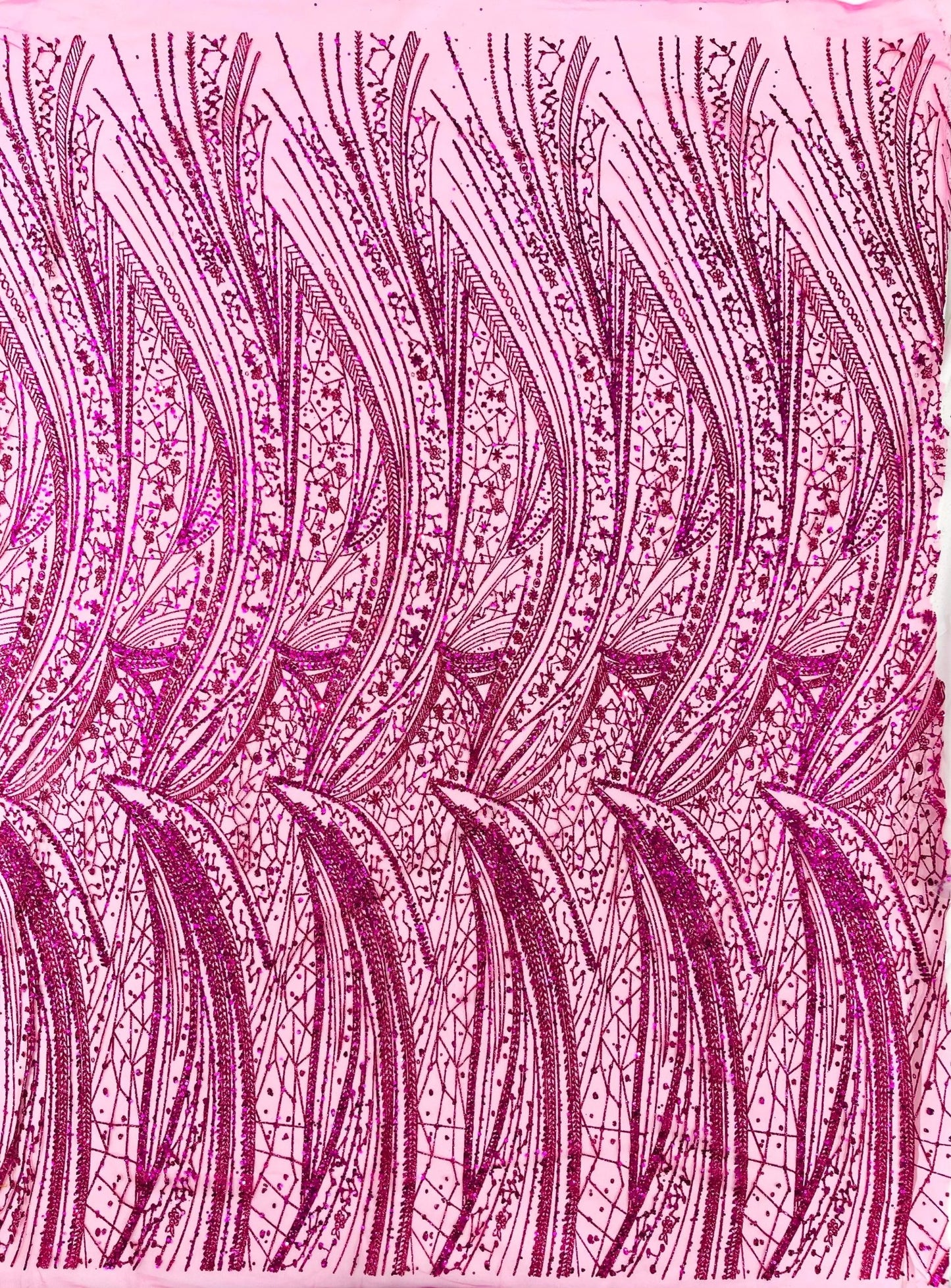 Geometric Fashion Glitter Design On A Mesh Lace Fabric| 58" Wide| Prom Dresses. - New Creations Fabric & Foam Inc