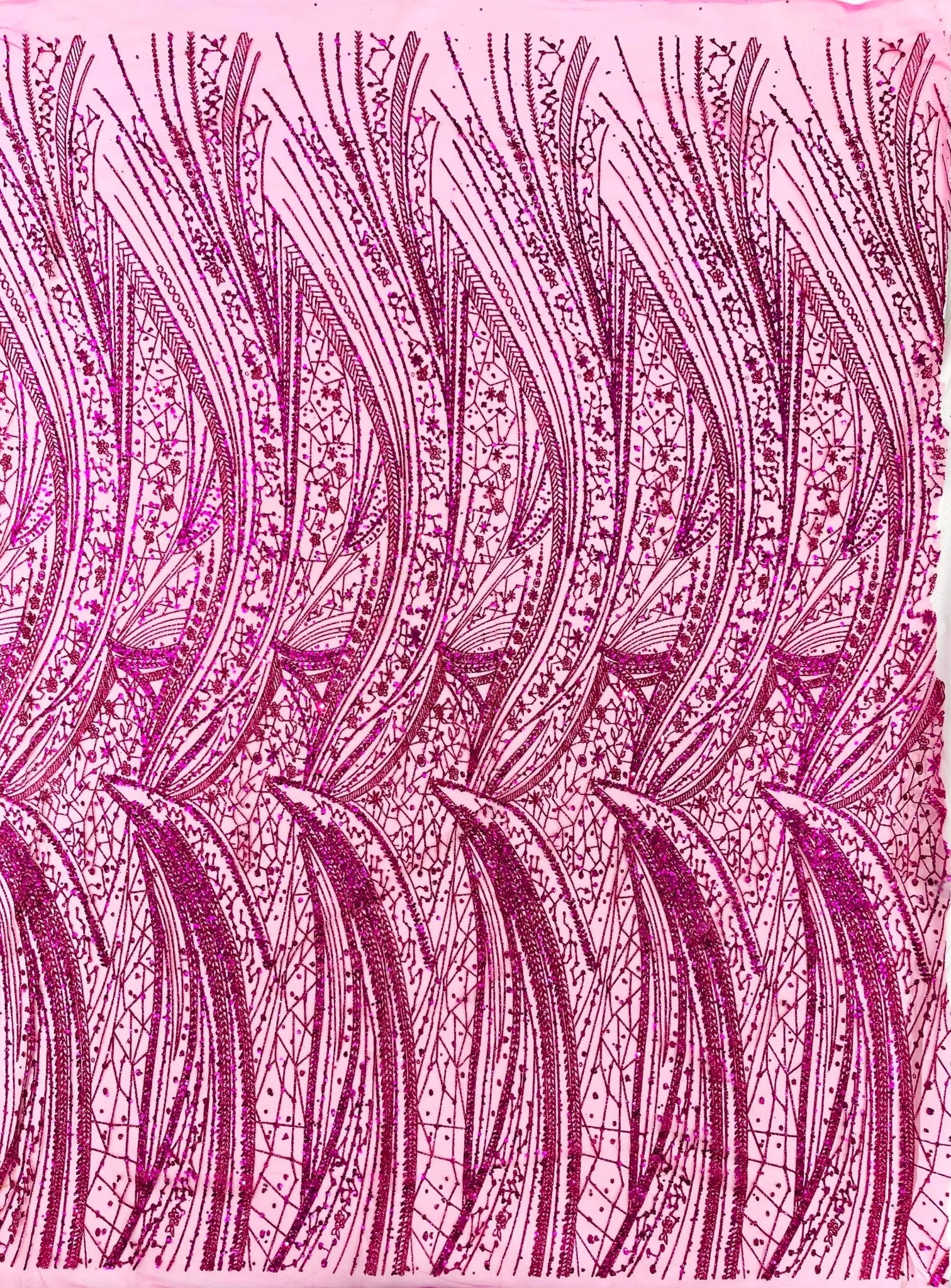 Geometric Fashion Glitter Design On A Mesh Lace Fabric| 58" Wide| Prom Dresses. - New Creations Fabric & Foam Inc