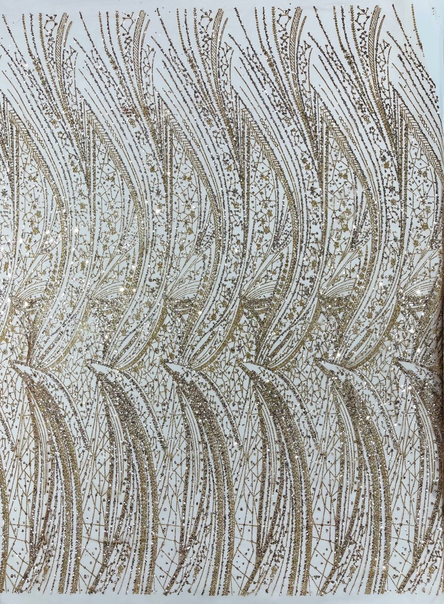 Geometric Fashion Glitter Design On A Mesh Lace Fabric| 58" Wide| Prom Dresses. - New Creations Fabric & Foam Inc