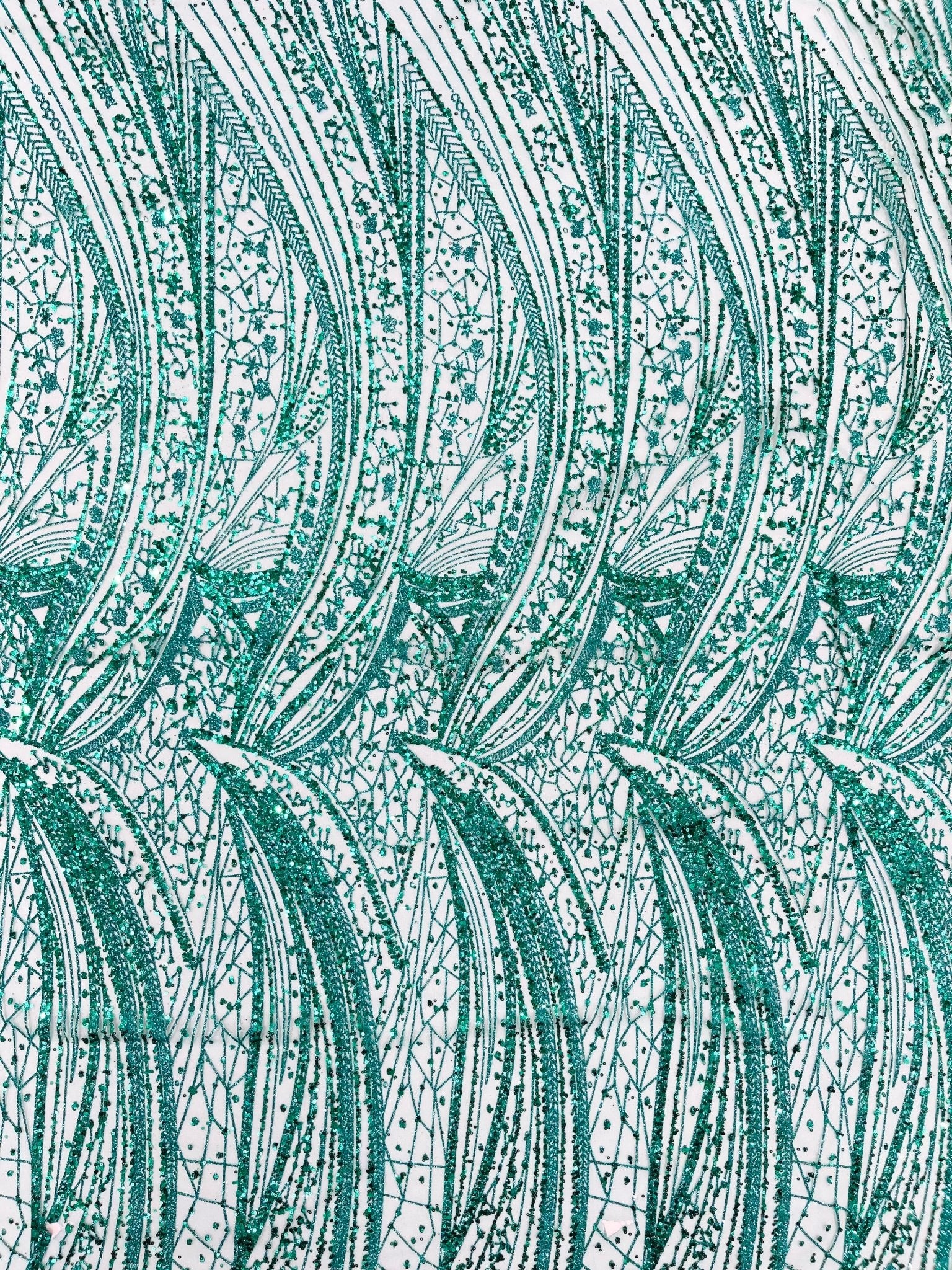 Geometric Fashion Glitter Design On A Mesh Lace Fabric| 58" Wide| Prom Dresses. - New Creations Fabric & Foam Inc