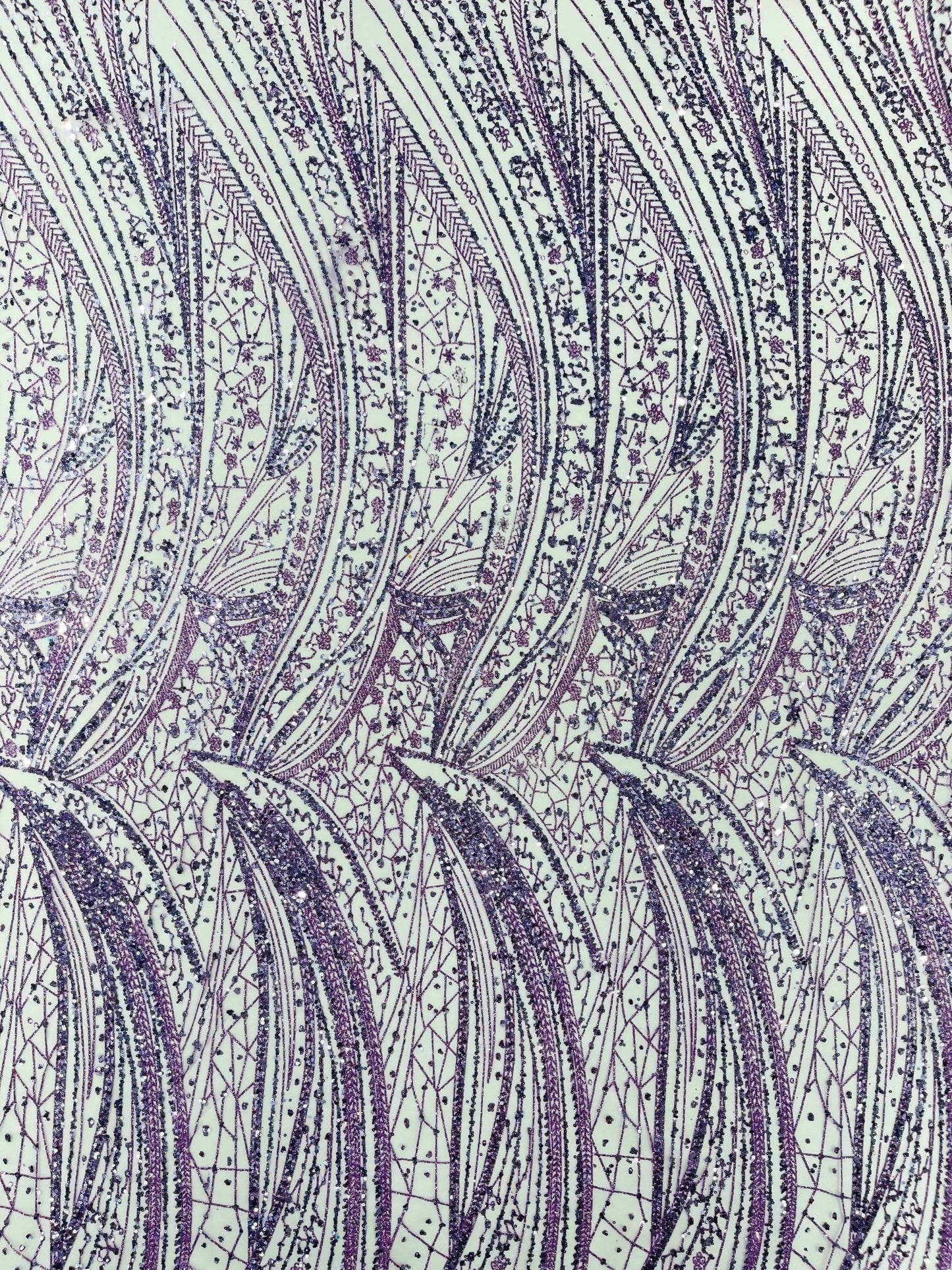 Geometric Fashion Glitter Design On A Mesh Lace Fabric| 58" Wide| Prom Dresses. - New Creations Fabric & Foam Inc