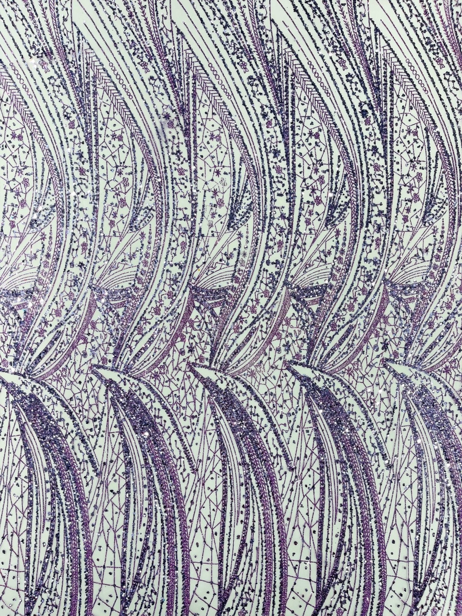 Geometric Fashion Glitter Design On A Mesh Lace Fabric| 58" Wide| Prom Dresses. - New Creations Fabric & Foam Inc