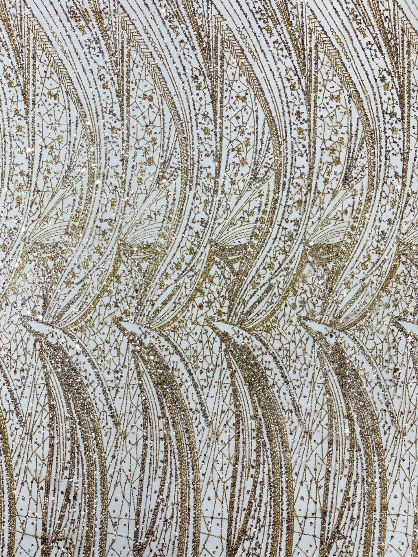 Geometric Fashion Glitter Design On A Mesh Lace Fabric| 58" Wide| Prom Dresses. - New Creations Fabric & Foam Inc