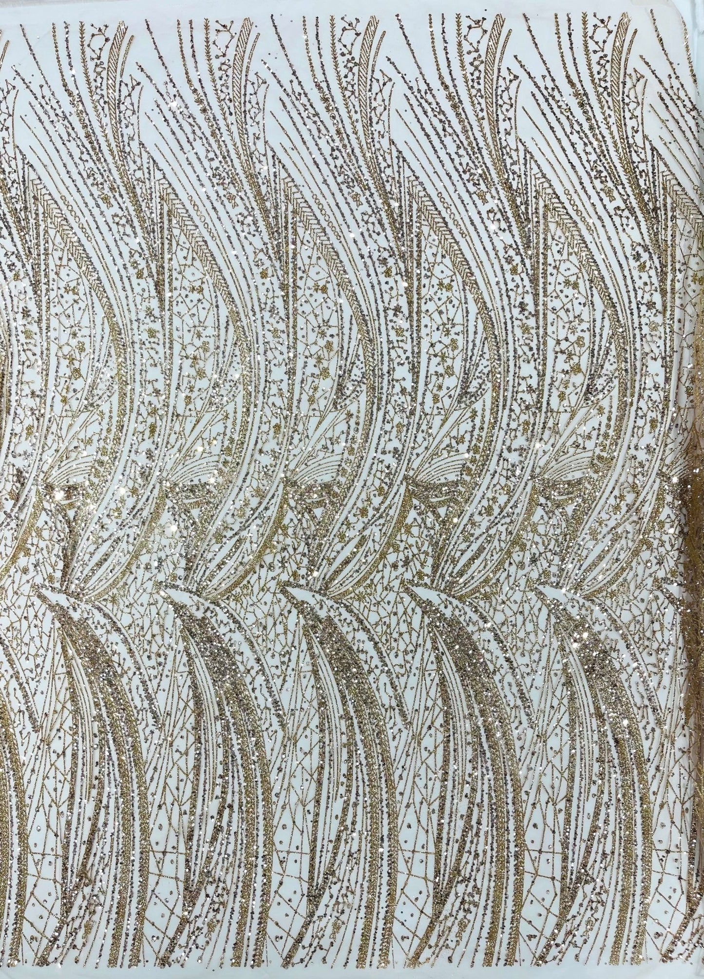 Geometric Fashion Glitter Design On A Mesh Lace Fabric| 58" Wide| Prom Dresses. - New Creations Fabric & Foam Inc