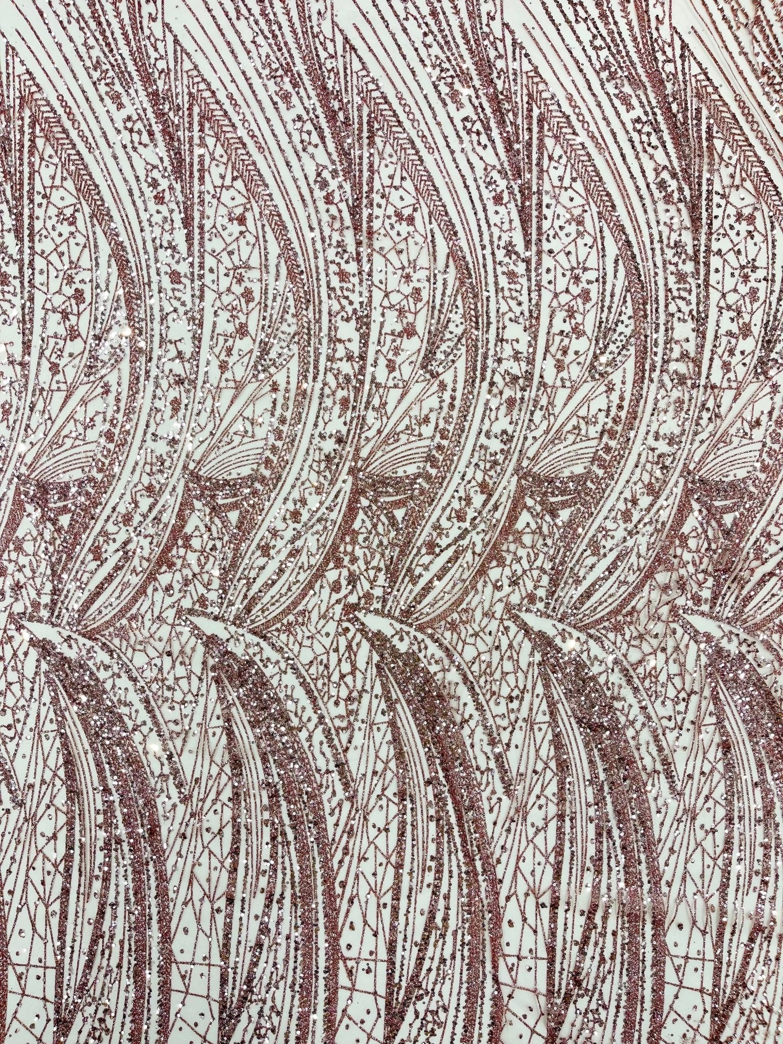 Geometric Fashion Glitter Design On A Mesh Lace Fabric| 58" Wide| Prom Dresses. - New Creations Fabric & Foam Inc