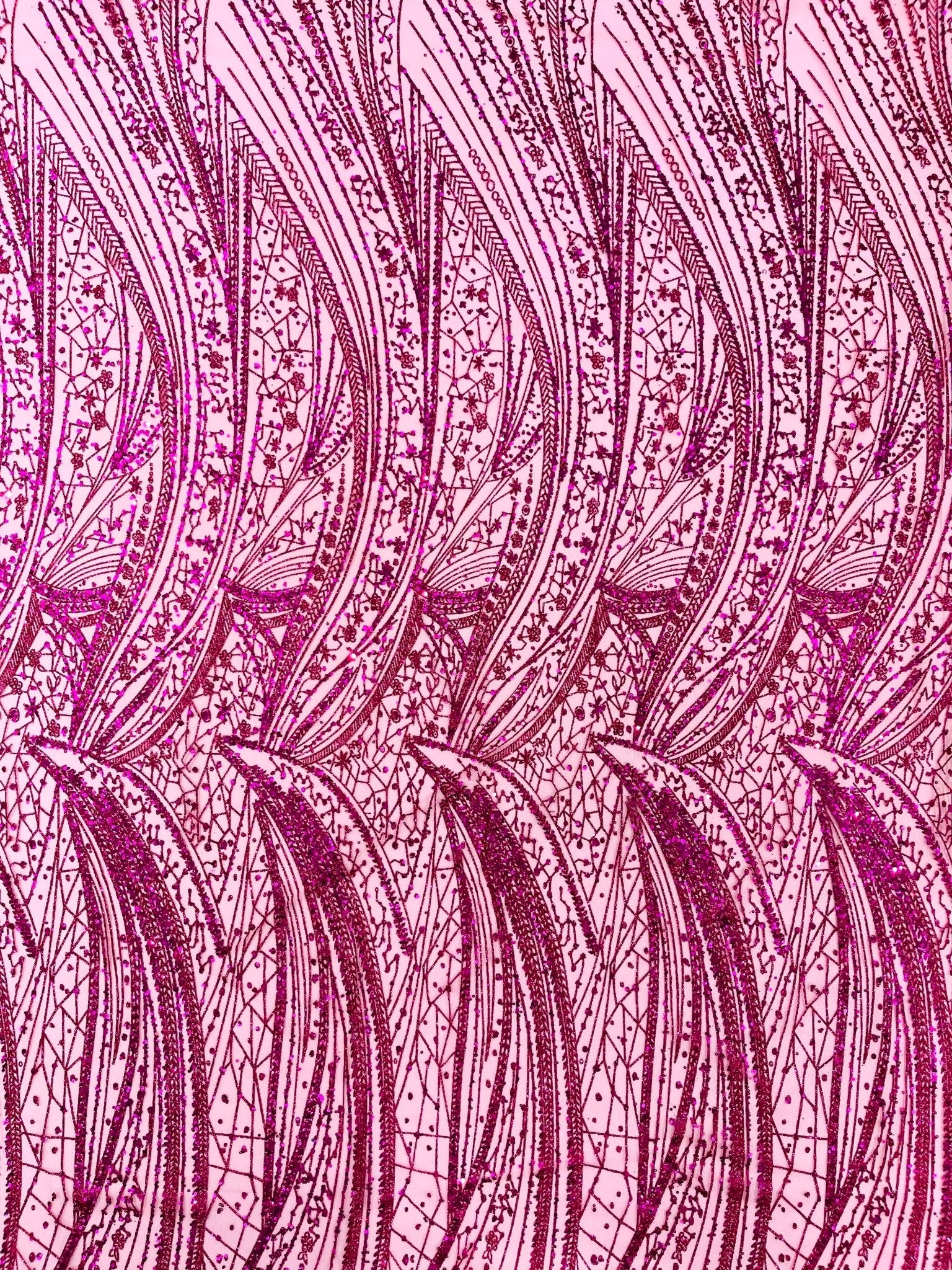 Geometric Fashion Glitter Design On A Mesh Lace Fabric| 58" Wide| Prom Dresses. - New Creations Fabric & Foam Inc