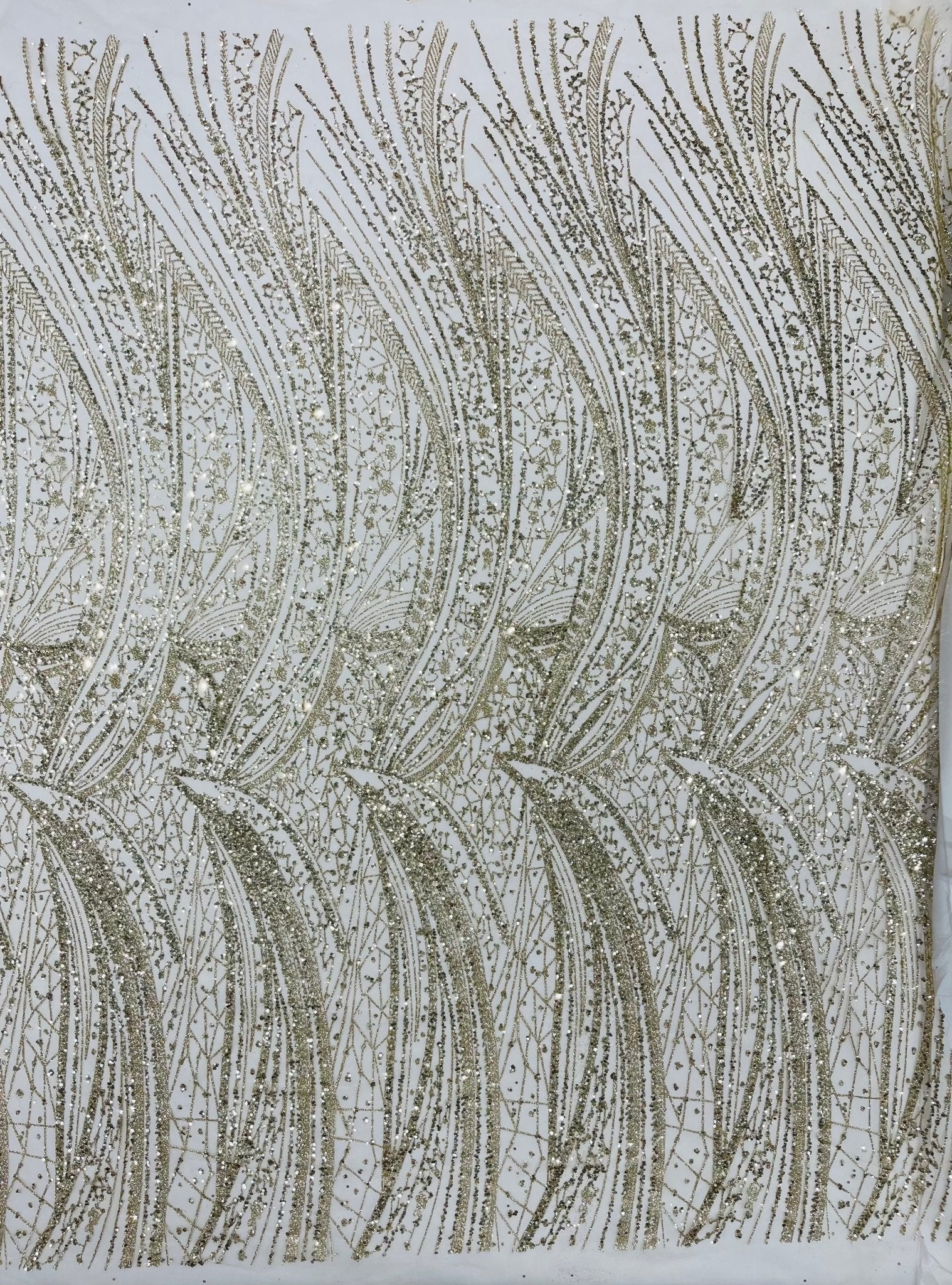 Geometric Fashion Glitter Design On A Mesh Lace Fabric| 58" Wide| Prom Dresses. - New Creations Fabric & Foam Inc