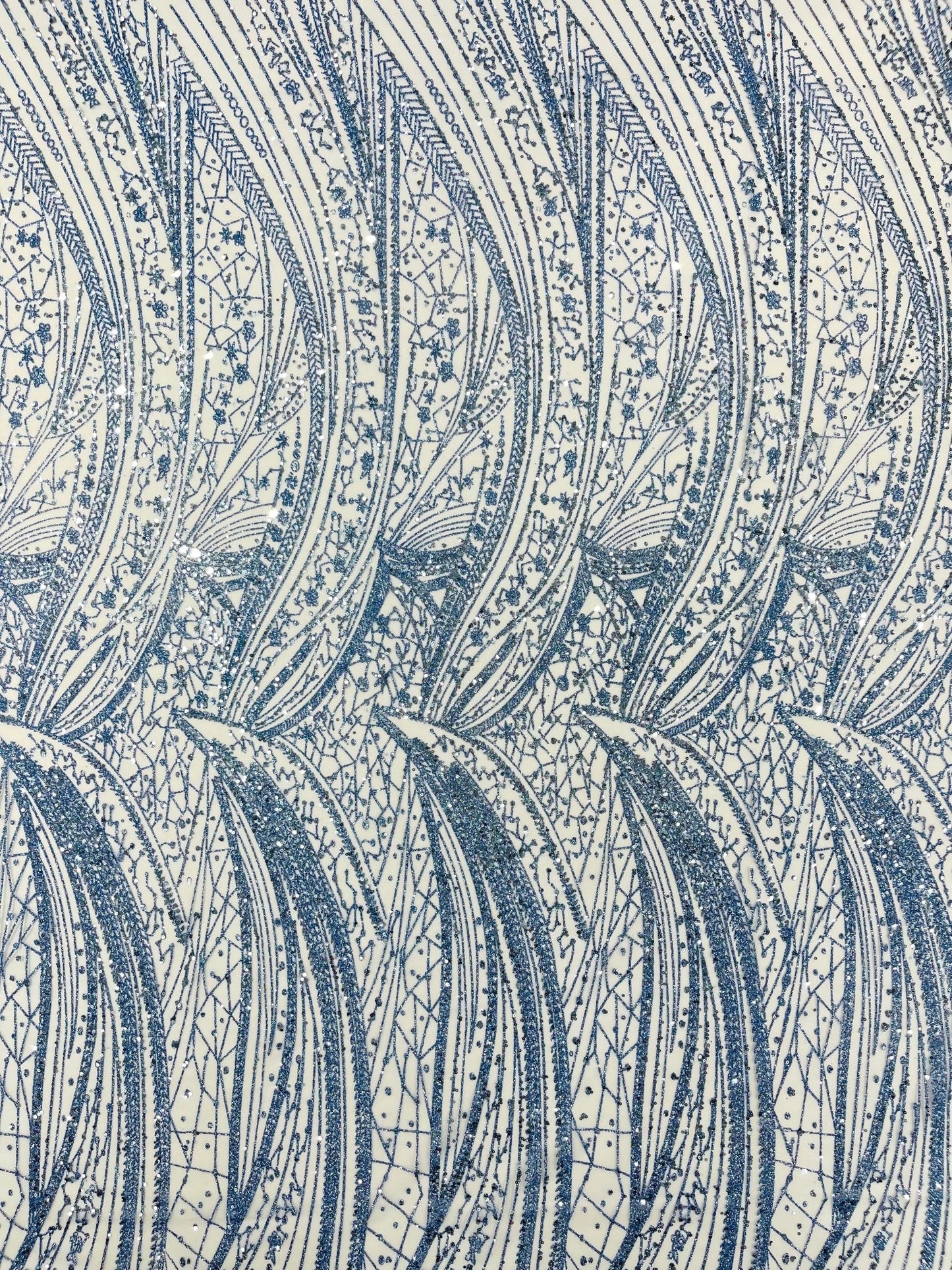 Geometric Fashion Glitter Design On A Mesh Lace Fabric| 58" Wide| Prom Dresses. - New Creations Fabric & Foam Inc