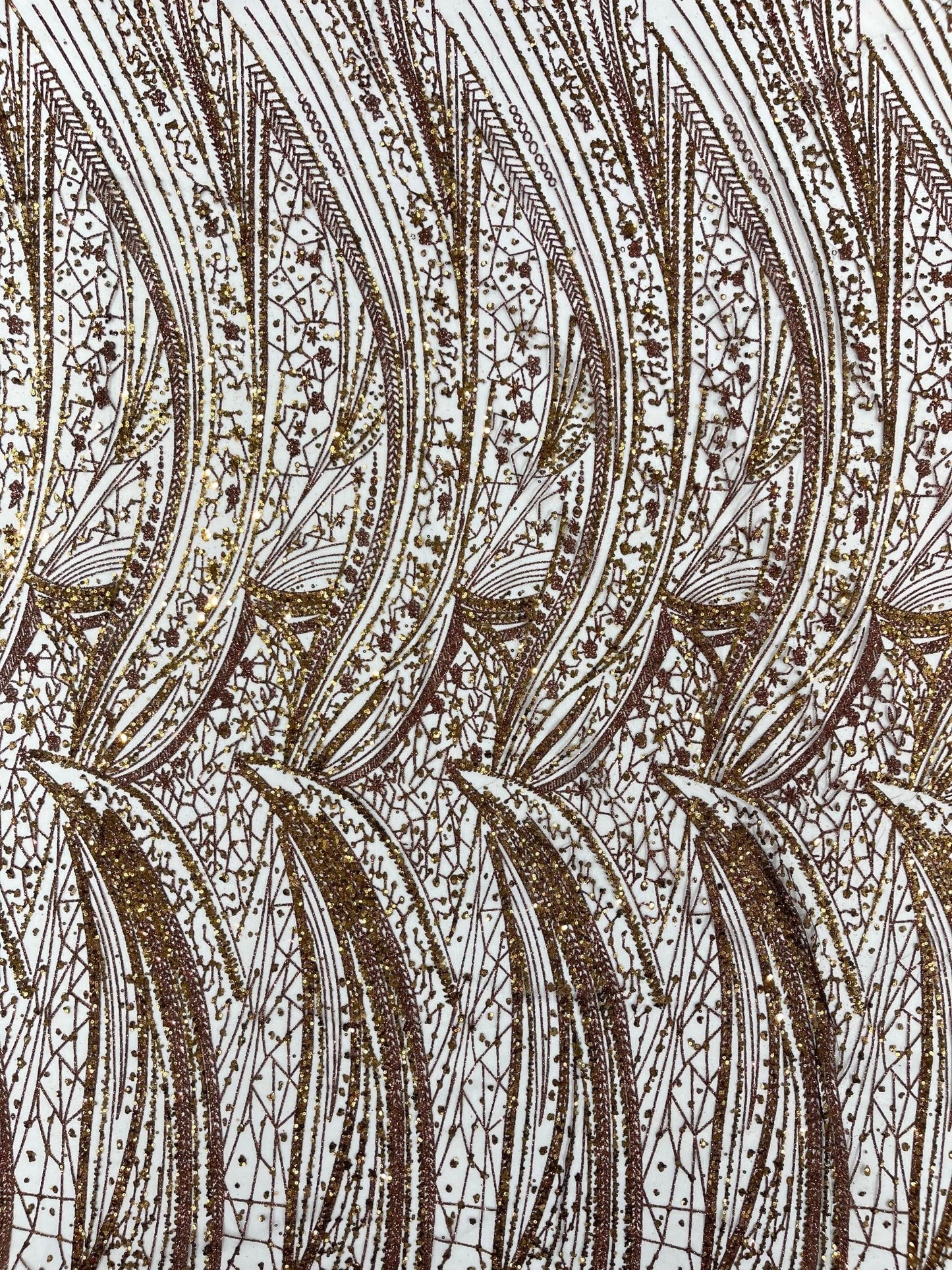 Geometric Fashion Glitter Design On A Mesh Lace Fabric| 58" Wide| Prom Dresses. - New Creations Fabric & Foam Inc