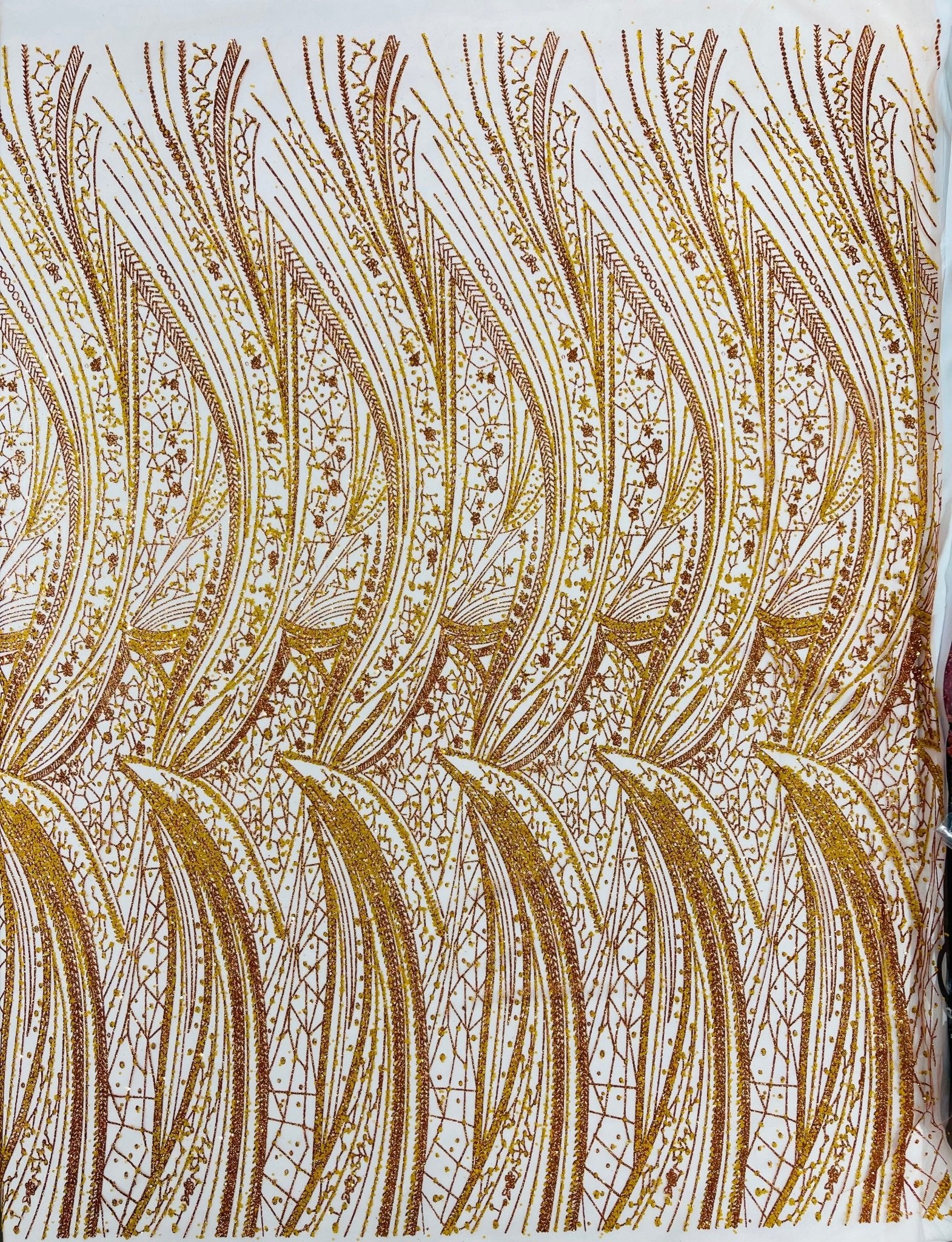 Geometric Fashion Glitter Design On A Mesh Lace Fabric| 58" Wide| Prom Dresses. - New Creations Fabric & Foam Inc
