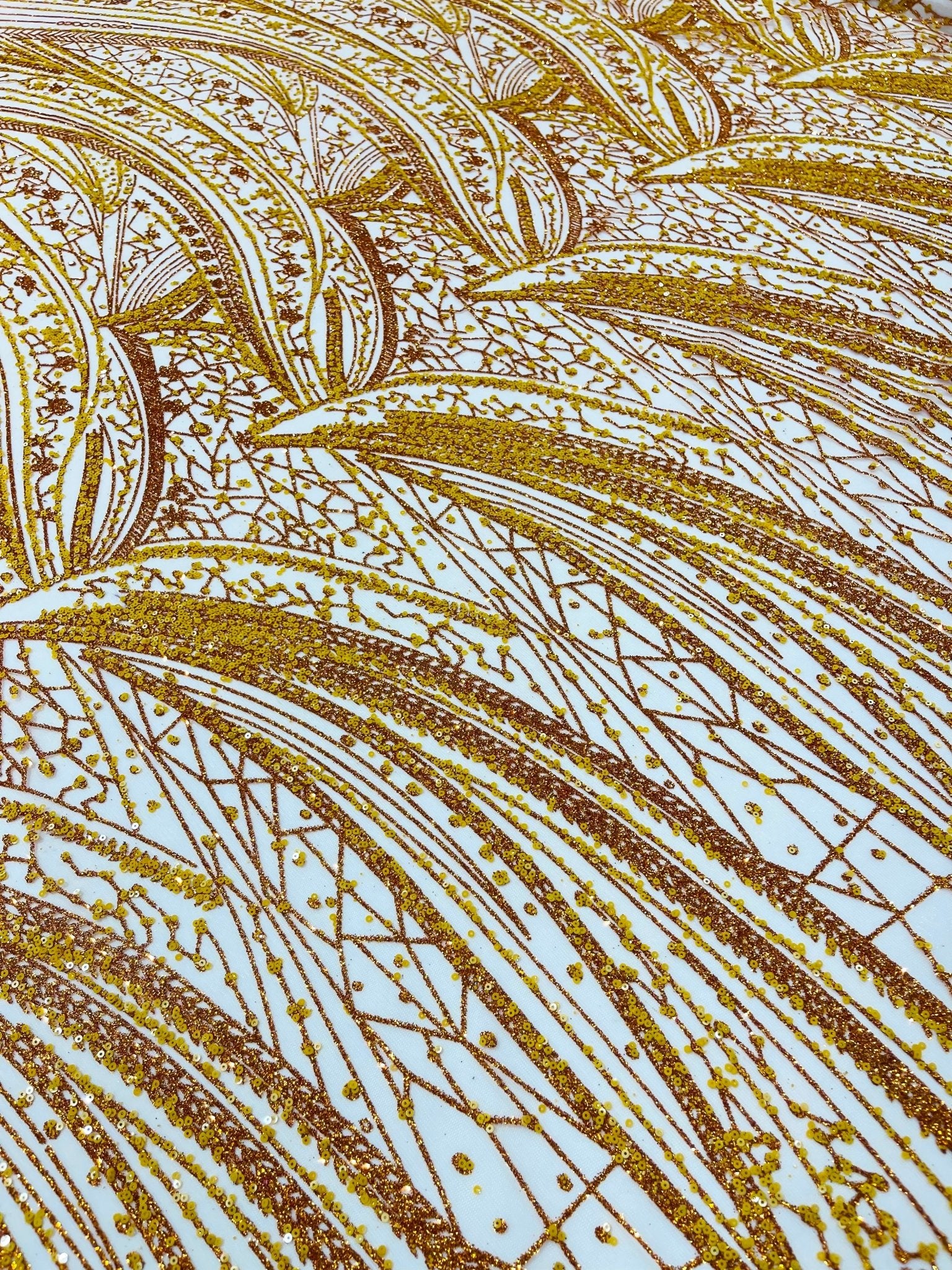 Geometric Fashion Glitter Design On A Mesh Lace Fabric| 58" Wide| Prom Dresses. - New Creations Fabric & Foam Inc