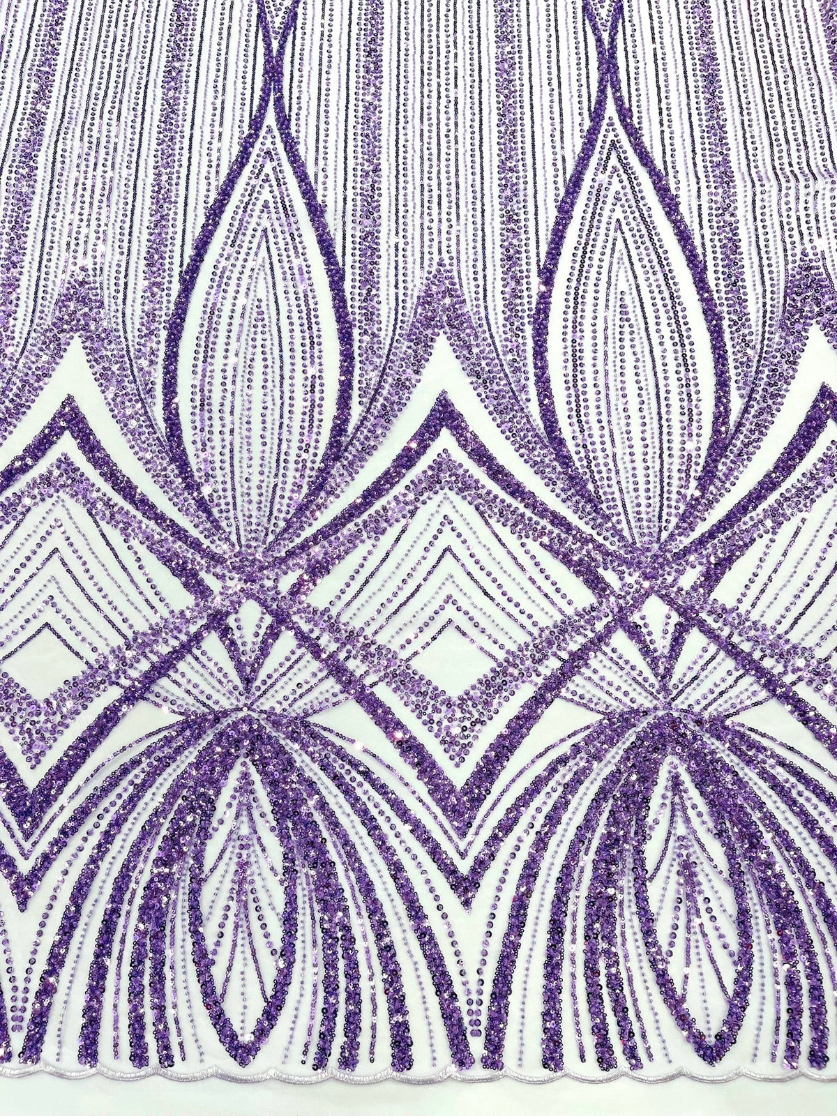 Geometric New York Fashion Beaded Lace Fabric| Prom| Wedding. - New Creations Fabric & Foam Inc