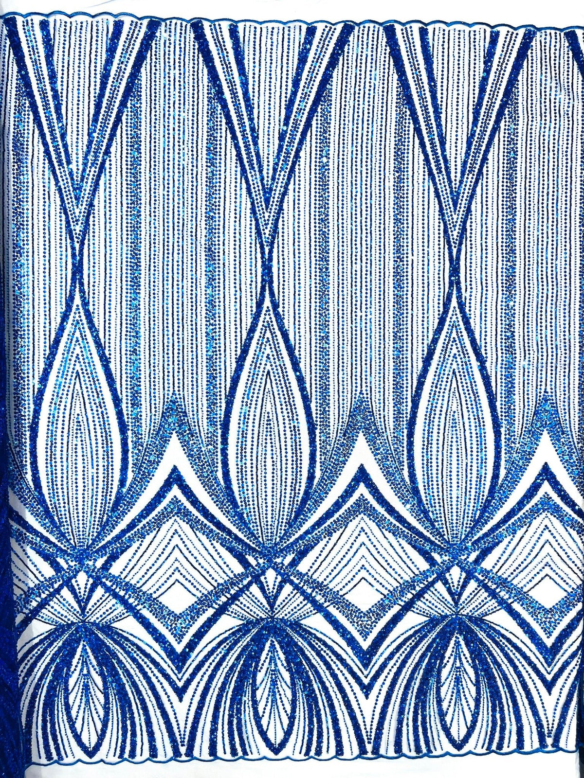 Geometric New York Fashion Beaded Lace Fabric| Prom| Wedding. - New Creations Fabric & Foam Inc