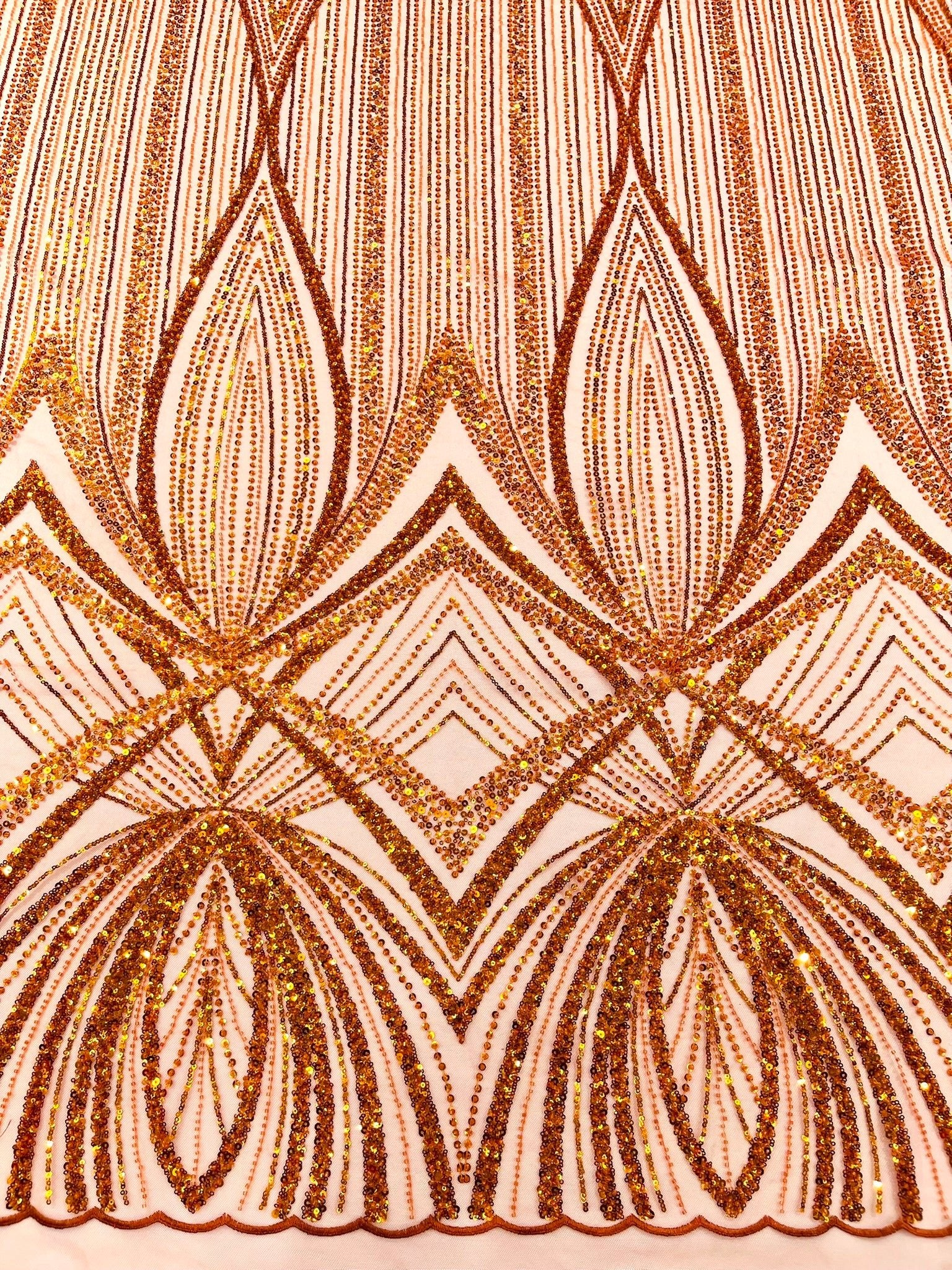 Geometric New York Fashion Beaded Lace Fabric| Prom| Wedding. - New Creations Fabric & Foam Inc