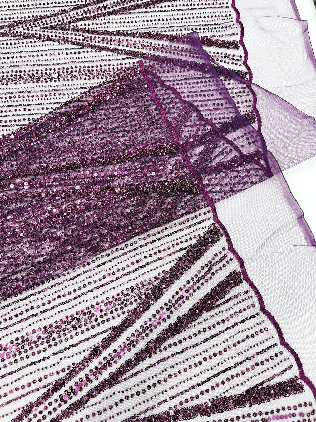 Geometric New York Fashion Beaded Lace Fabric| Prom| Wedding. - New Creations Fabric & Foam Inc