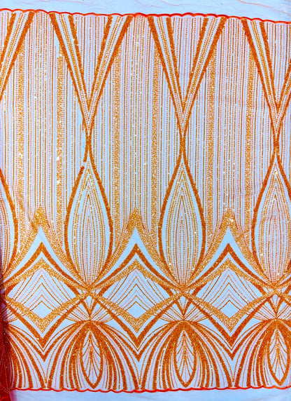 Geometric New York Fashion Beaded Lace Fabric| Prom| Wedding. - New Creations Fabric & Foam Inc