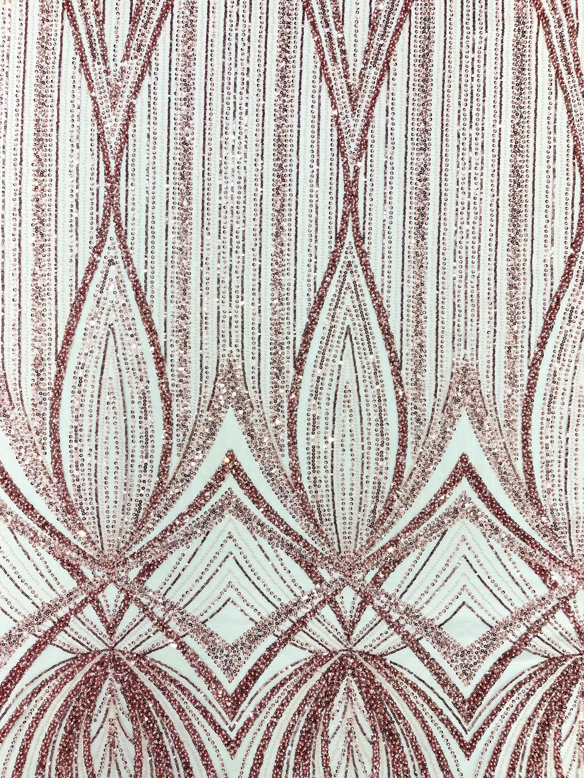 Geometric New York Fashion Beaded Lace Fabric| Prom| Wedding. - New Creations Fabric & Foam Inc