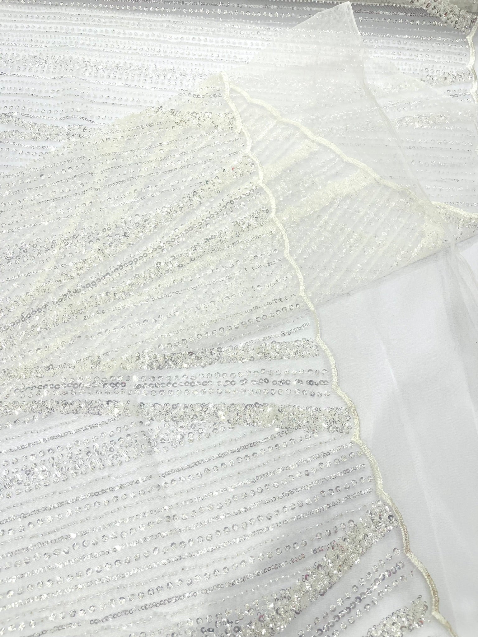 Geometric New York Fashion Beaded Lace Fabric| Prom| Wedding. - New Creations Fabric & Foam Inc