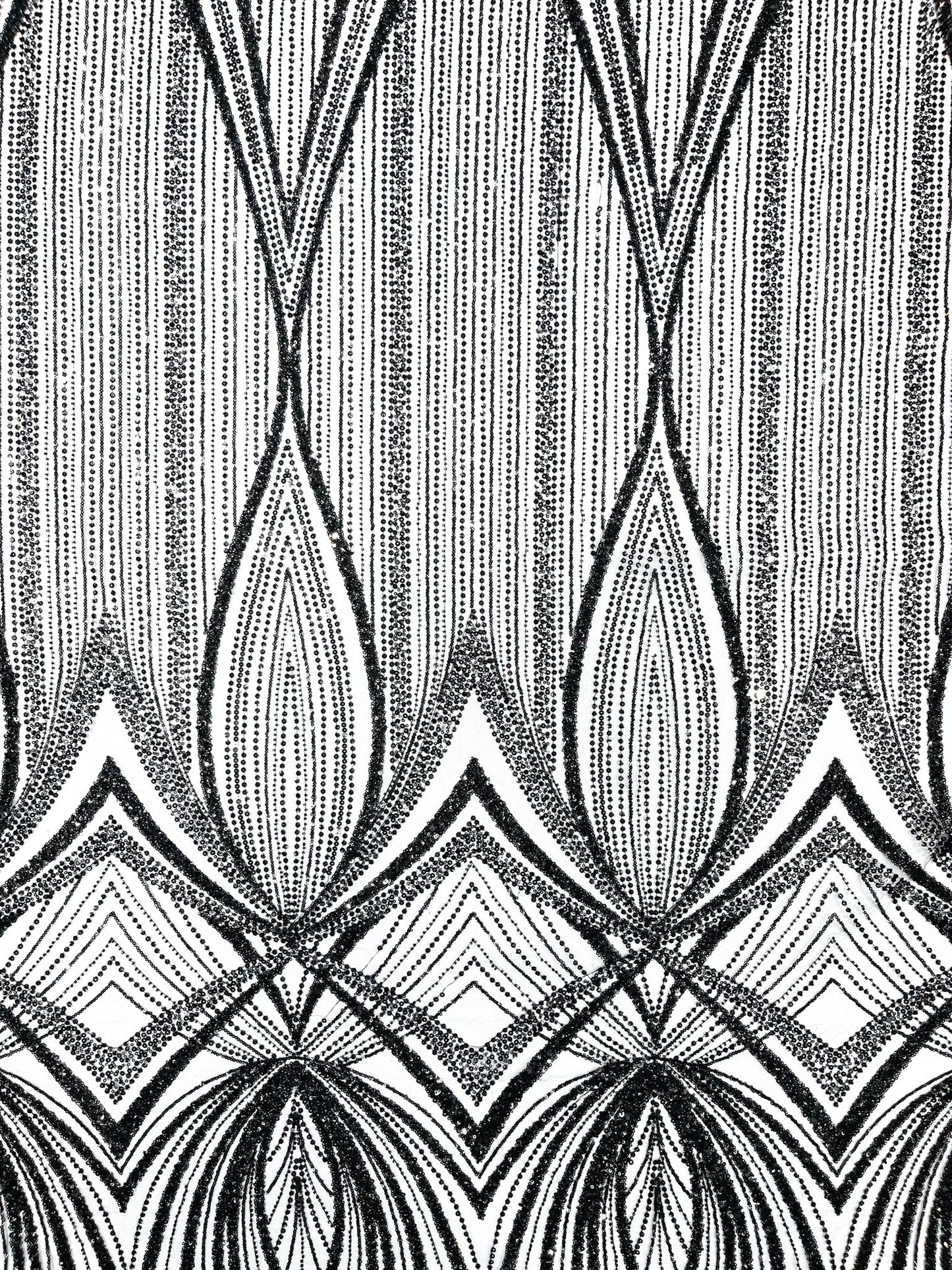 Geometric New York Fashion Beaded Lace Fabric| Prom| Wedding. - New Creations Fabric & Foam Inc