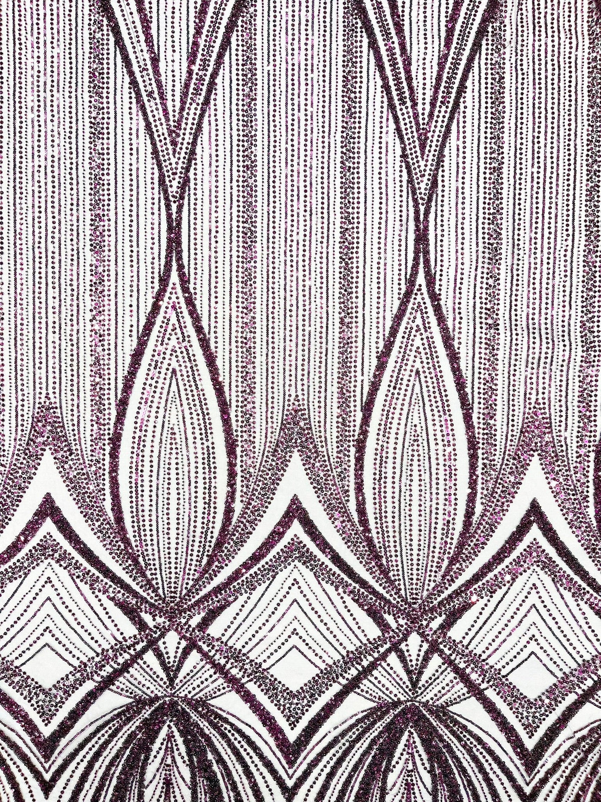 Geometric New York Fashion Beaded Lace Fabric| Prom| Wedding. - New Creations Fabric & Foam Inc