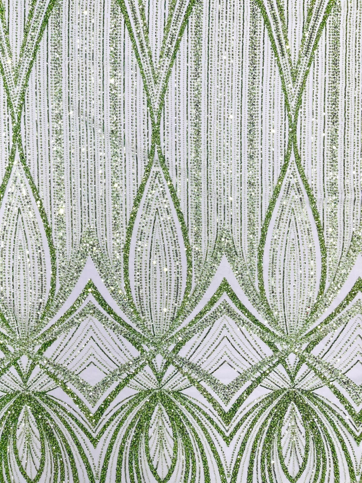 Geometric New York Fashion Beaded Lace Fabric| Prom| Wedding. - New Creations Fabric & Foam Inc