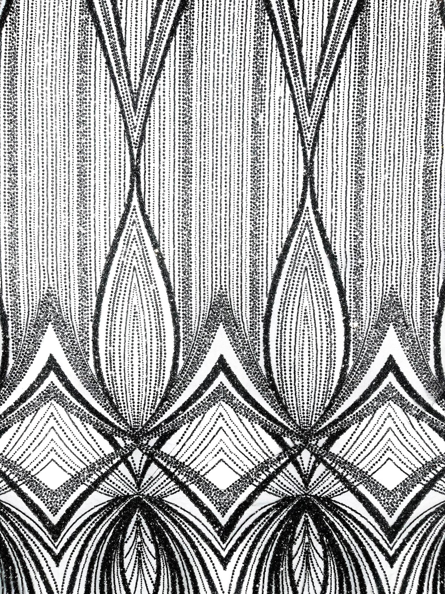 Geometric New York Fashion Beaded Lace Fabric| Prom| Wedding. - New Creations Fabric & Foam Inc